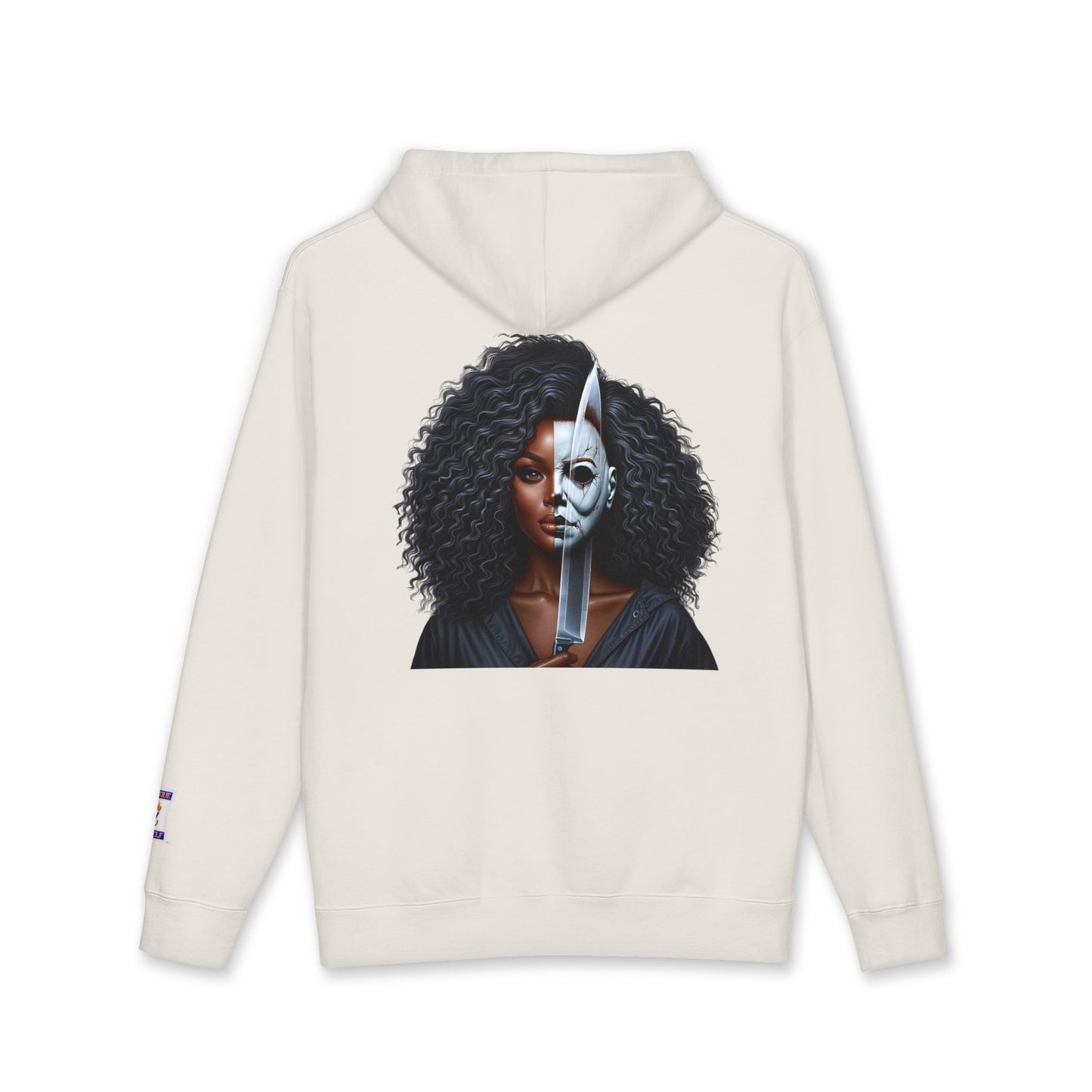 Fierce Art Hoodie | Unisex Heavyweight Sweatshirt, Graphic Design Layered Look, Unique Gift, Casual Fashion, Halloween Apparel