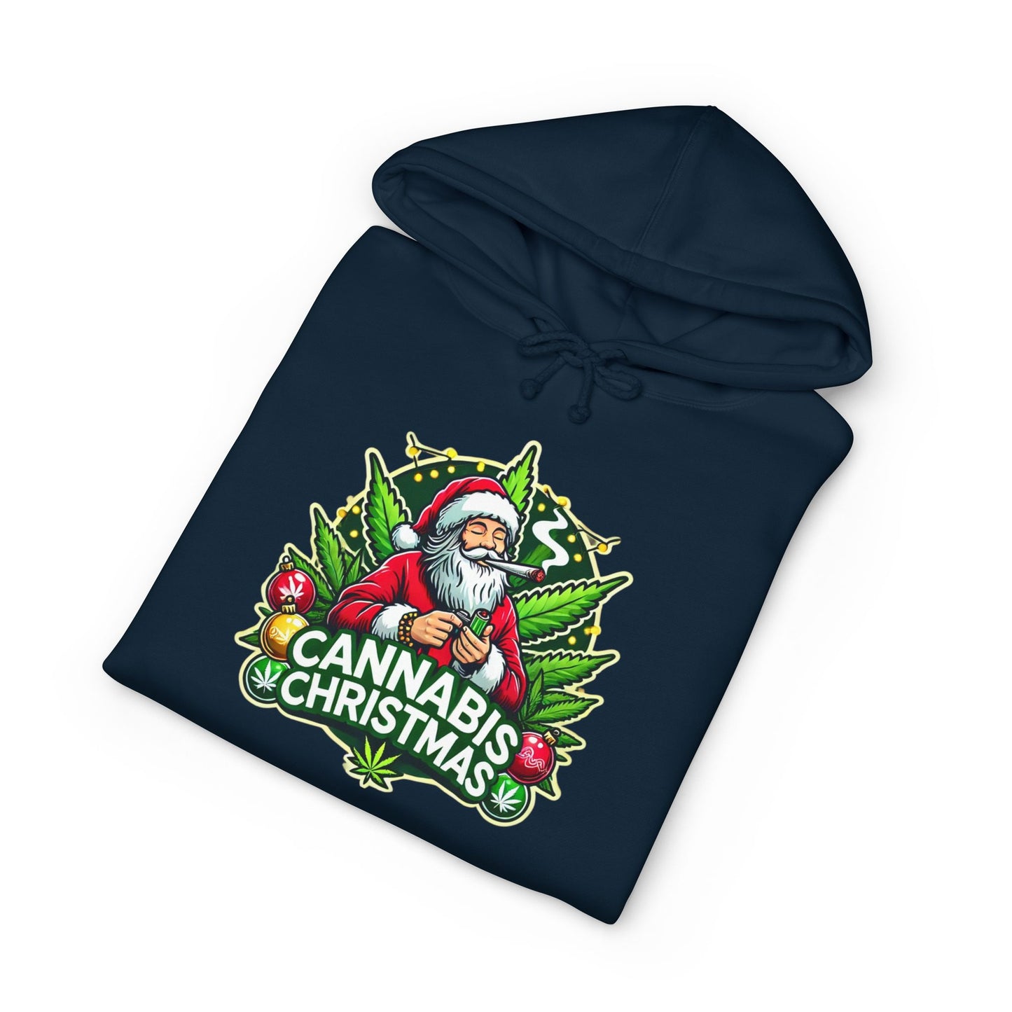 Cannabis Christmas Hoodie, Fun Holiday Apparel, Unisex Sweatshirt, Unique Gift for Cannabis Lovers, Festive Streetwear