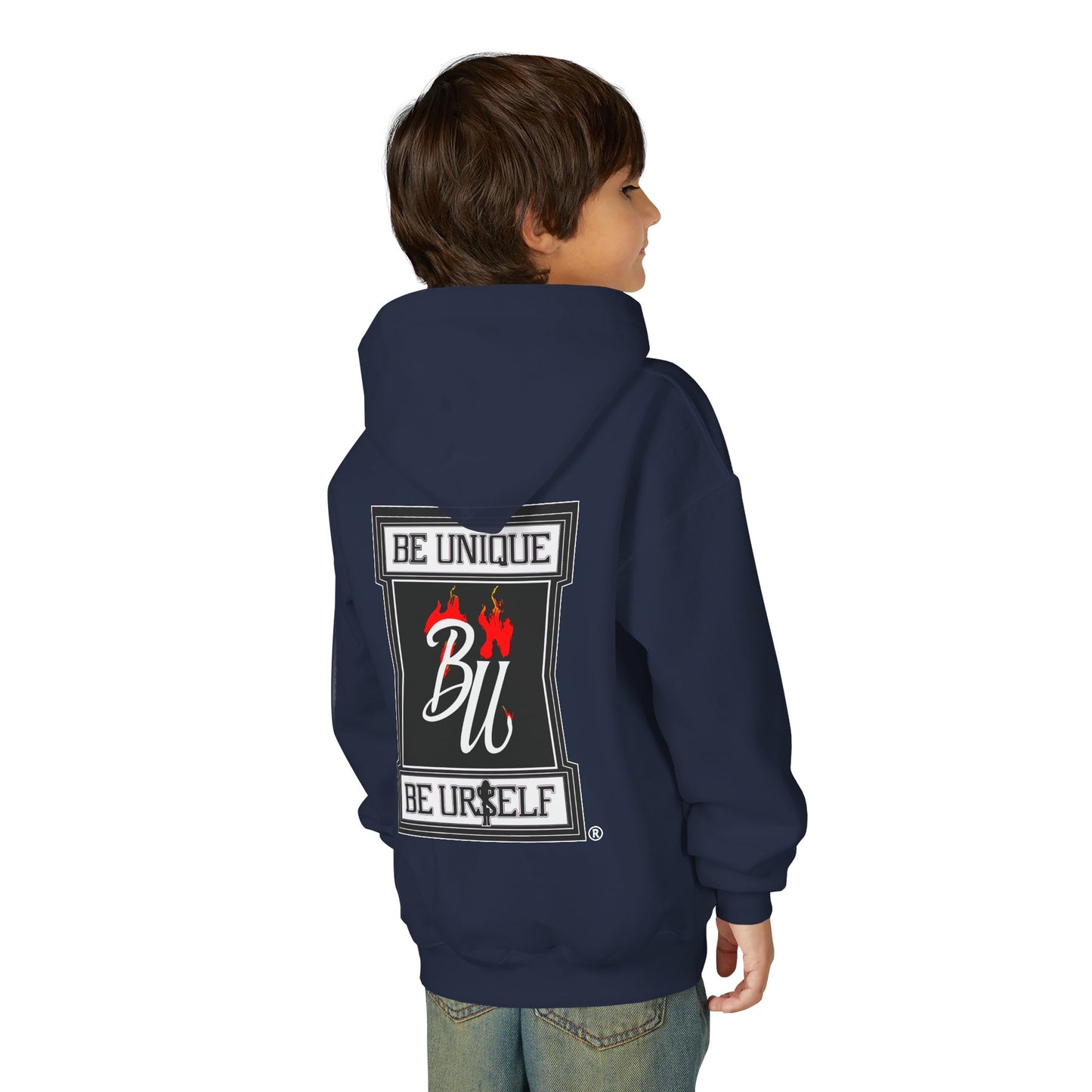 Harley Quinn Inspired Youth Hoodie, Be Unique Be Yourself Sweatshirt, Comic-Con Apparel, Kids Gift, Movie Fan Hoodie
