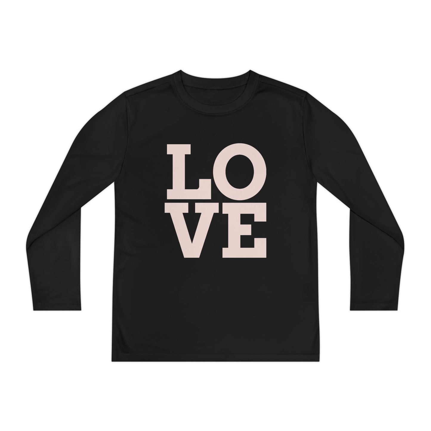 Youth Long Sleeve Love Competitor Tee | Cute Kids Shirt, Gift for Teens, Unique Style Tee, Birthday Present, Be Yourself Wear