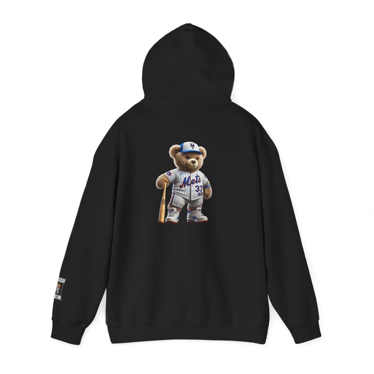 Baseball Teddy Hoodie — Cute Mets Bear Sweatshirt, Fan Gift