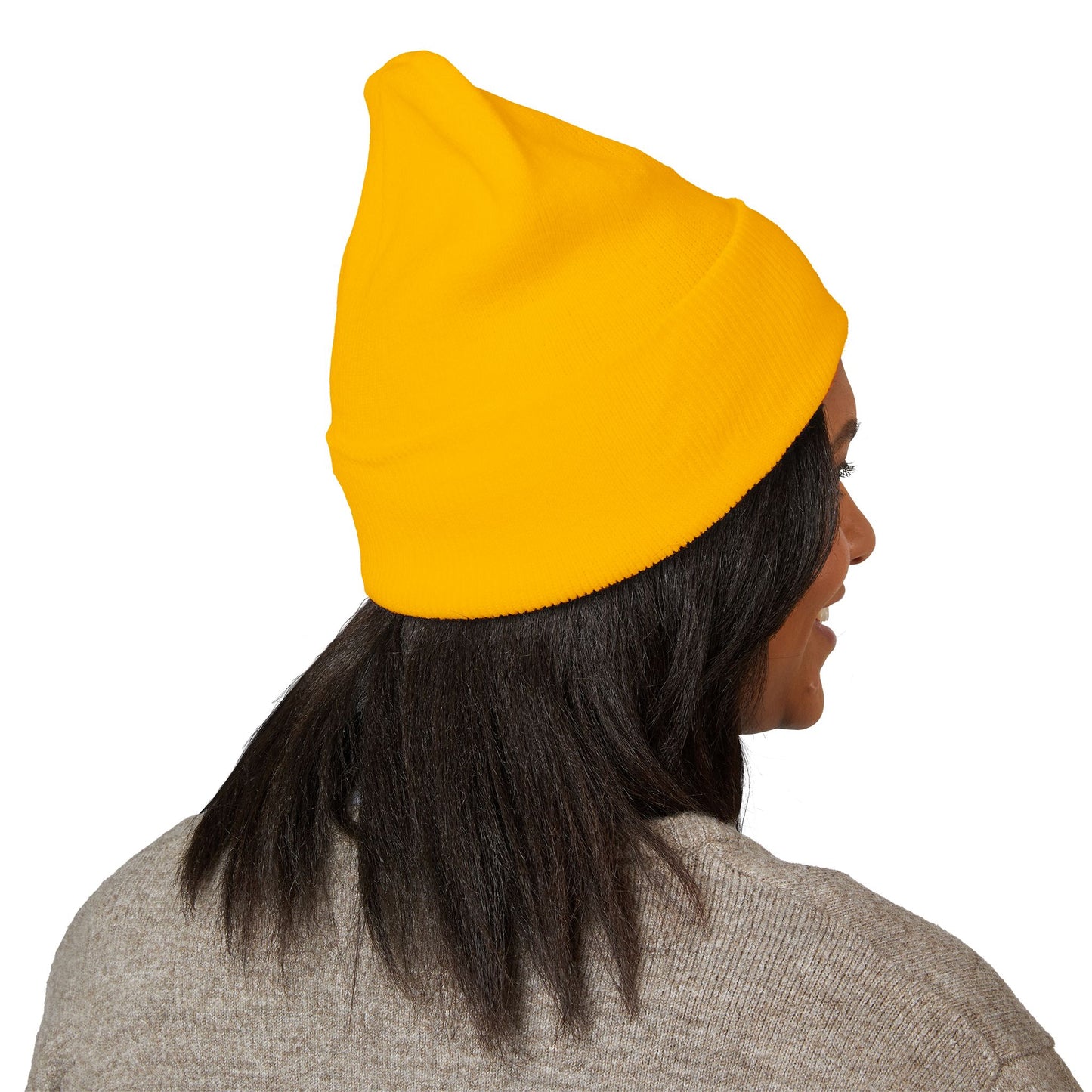 Classic Cuffed Beanie with Bold Embroidery, Cozy Winter Hat, Stylish Knit Cap, Perfect Gift for Her, Unisex Beanie