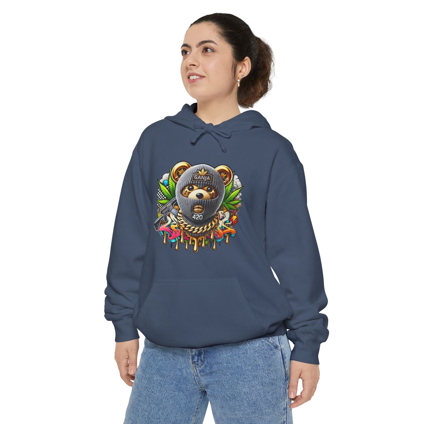 Artistic Bear Hoodie, Unisex Pullover, Unique Graphic Sweatshirt, Cozy Gift for Nature Lovers, Trendy Streetwear