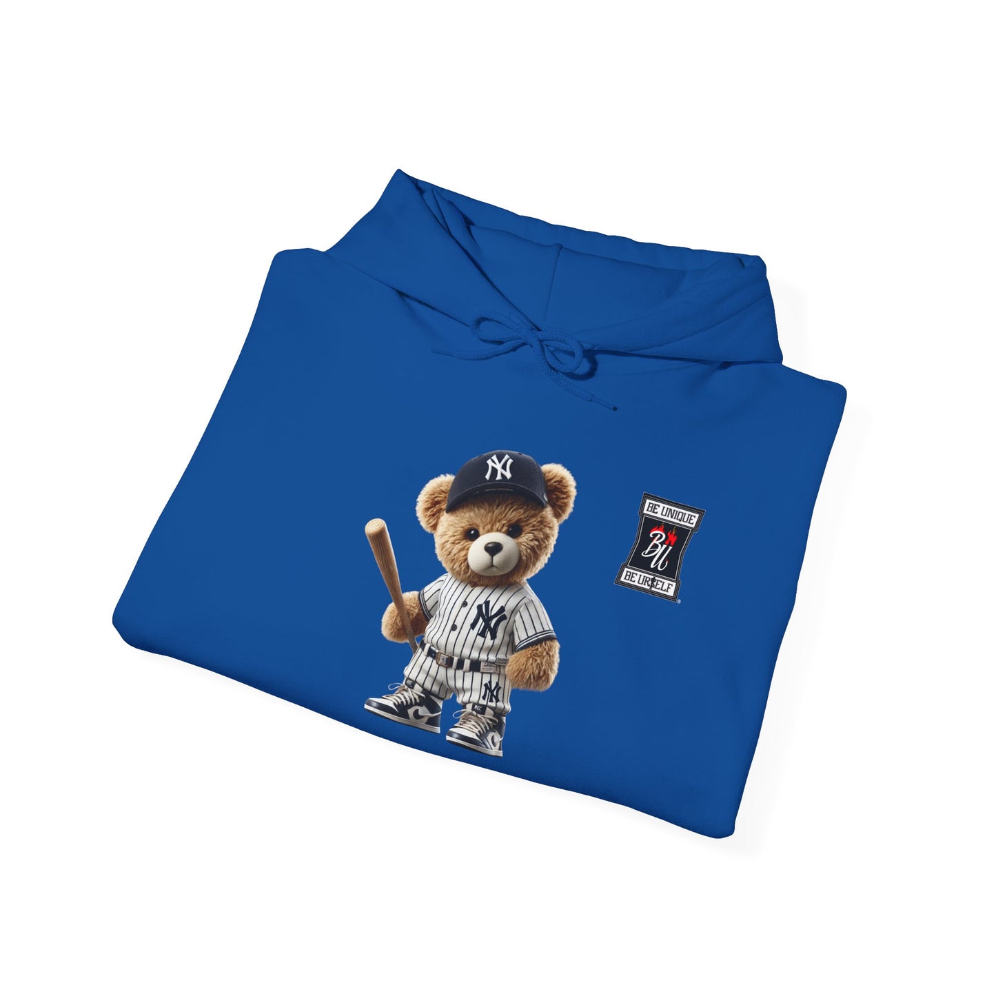 Baseball Teddy Hoodie — Cute Batting Bear Pullover for Fans