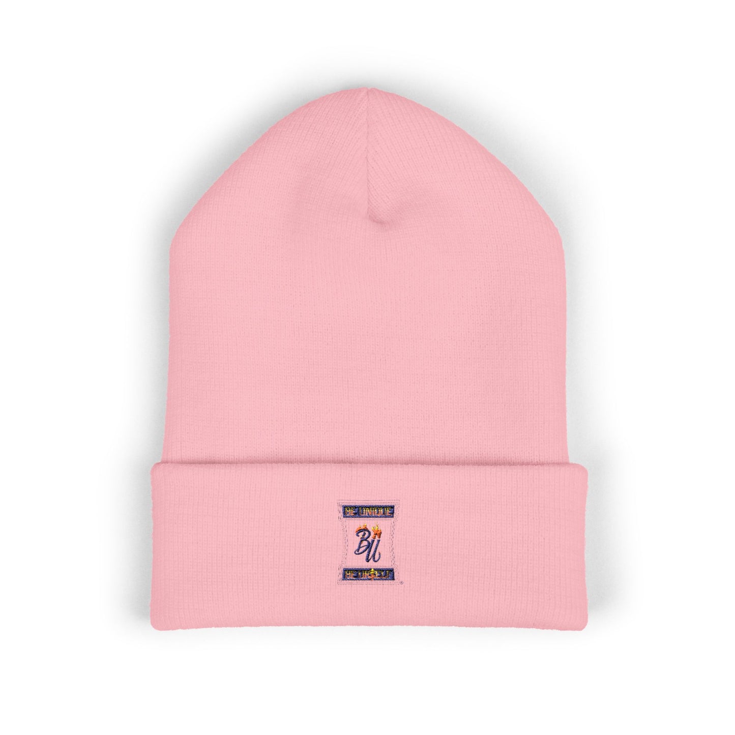 Classic Cuffed Beanie with Bold Embroidery, Cozy Winter Hat, Stylish Knit Cap, Perfect Gift for Her, Unisex Beanie