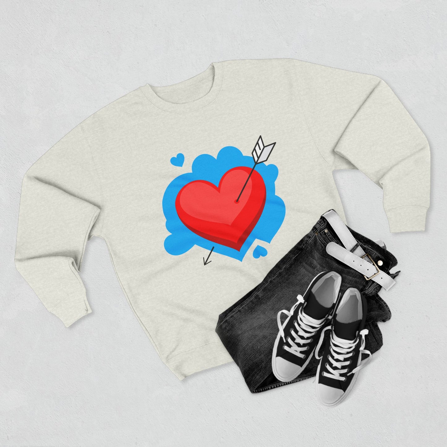 Heart & Self Expression Crewneck Sweatshirt - Cozy Unisex Top for Valentine's Day, Unique Gift, Casual Wear, Be Unique, Comfortable Fashion
