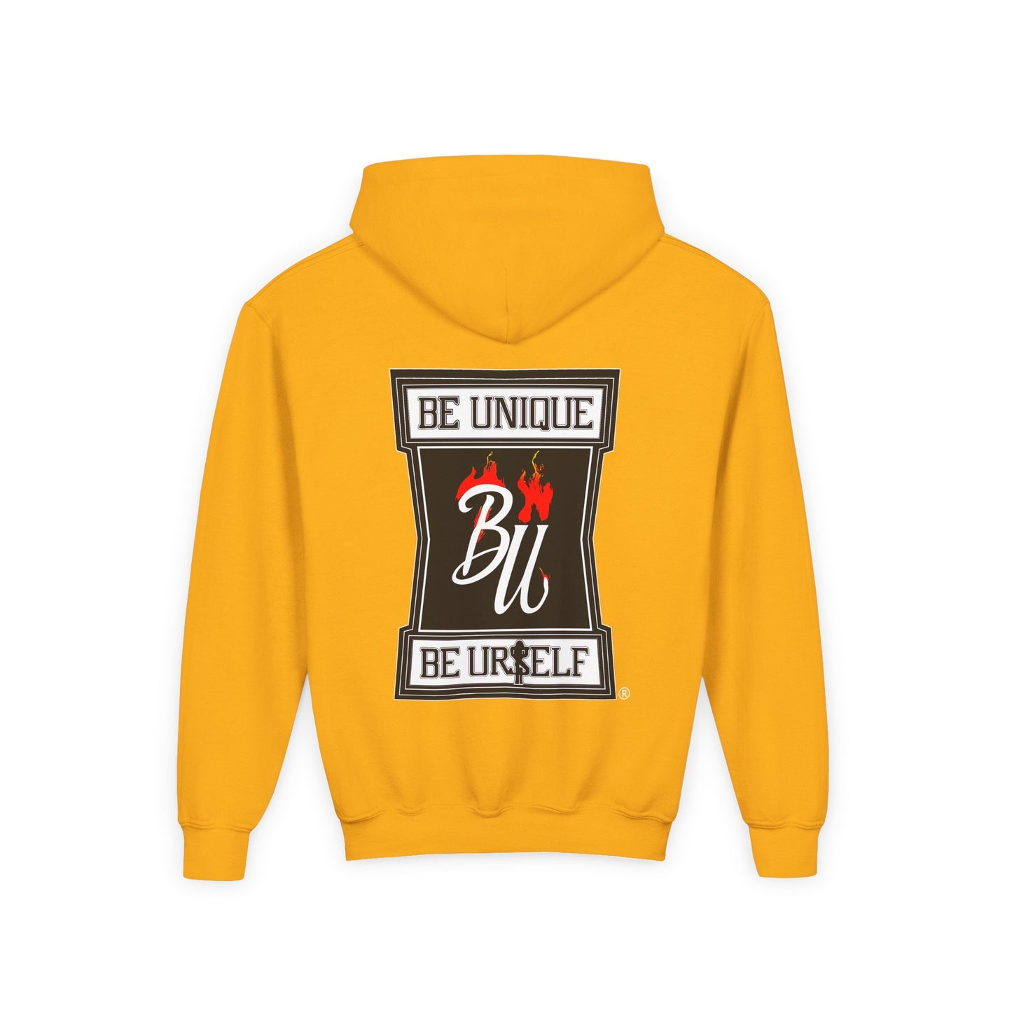 Youth Hoodie — Be Unique Be Urself Graphic Hoodie with Octopus Skull Design