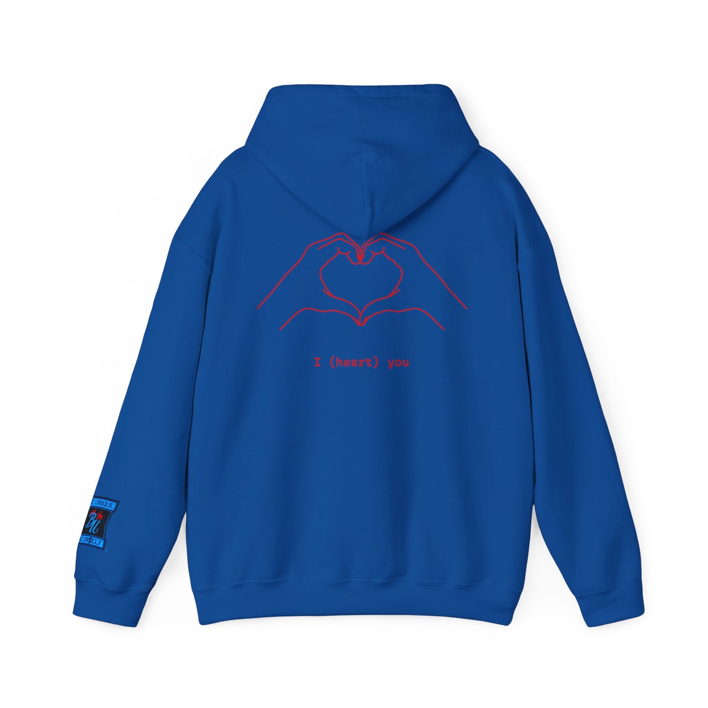 Heart Hands Hoodie — "I (heart) you" Minimal Valentine Sweatshirt