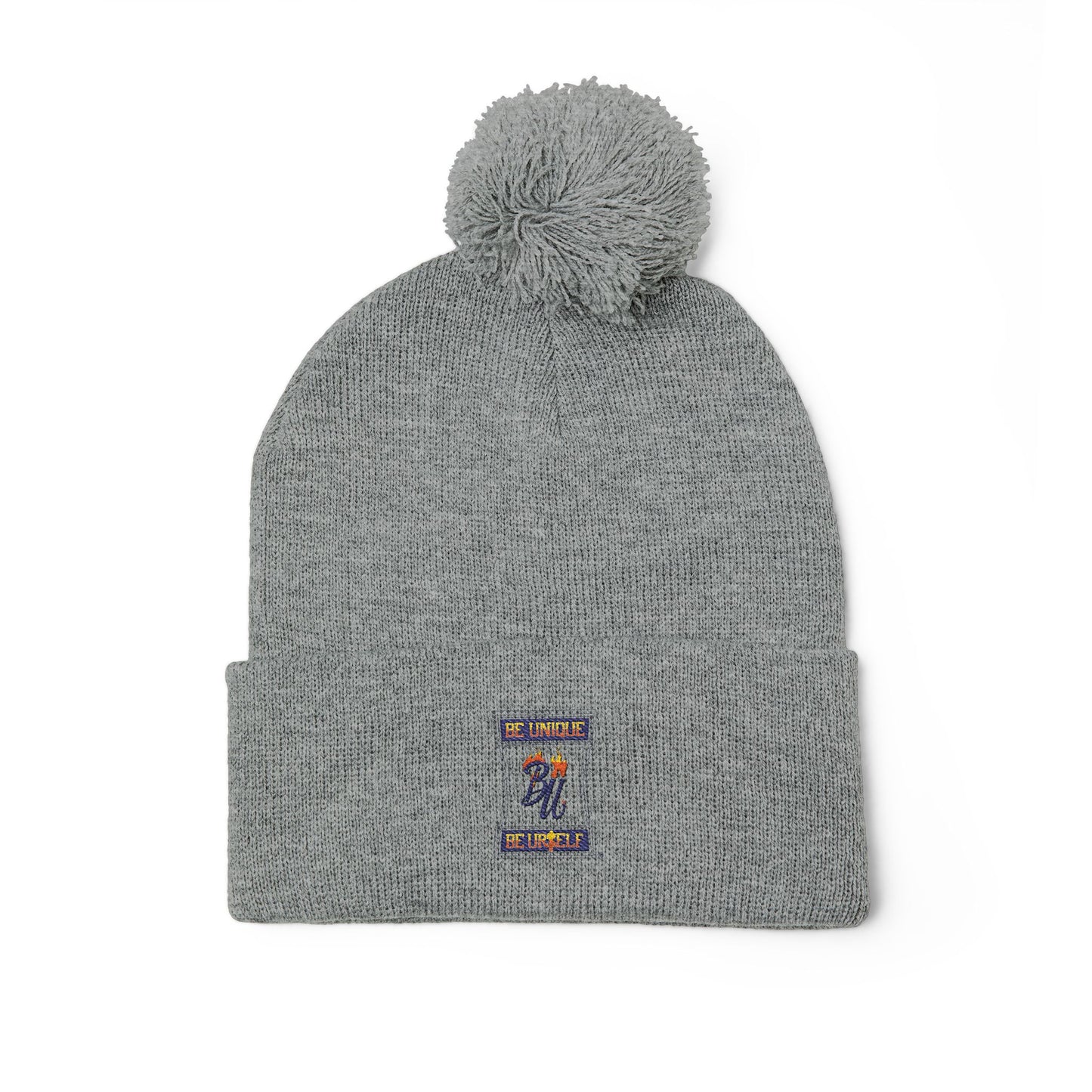 Cozy Pom-Pom Knit Cap with Unique Embroidery, Winter Hat, Beanie for Men & Women, Gift for Him/Her, Perfect for Outdoor Activities