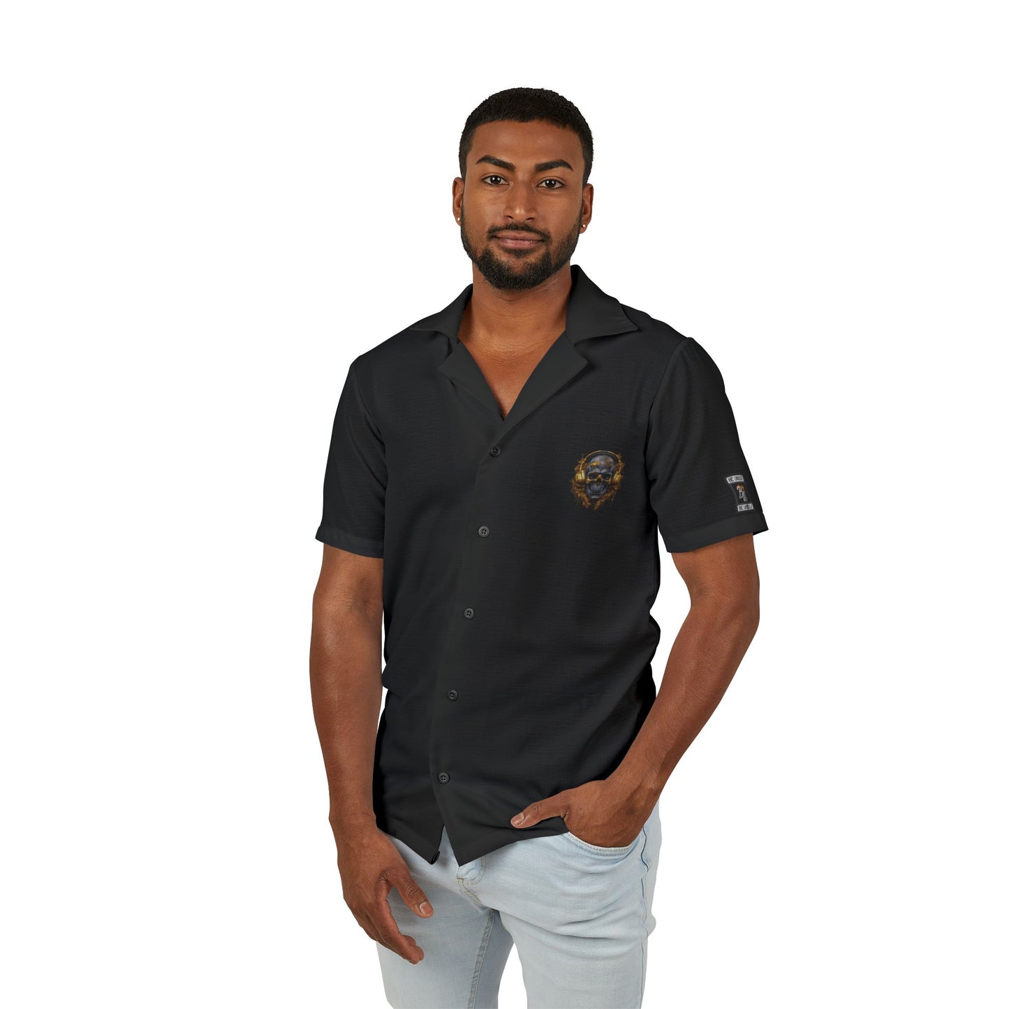 Stylish Men's Hawaiian Camp Shirt with Skull Design, Summer Shirt, Beach Wear, Casual Fashion, Unique Gift for Him