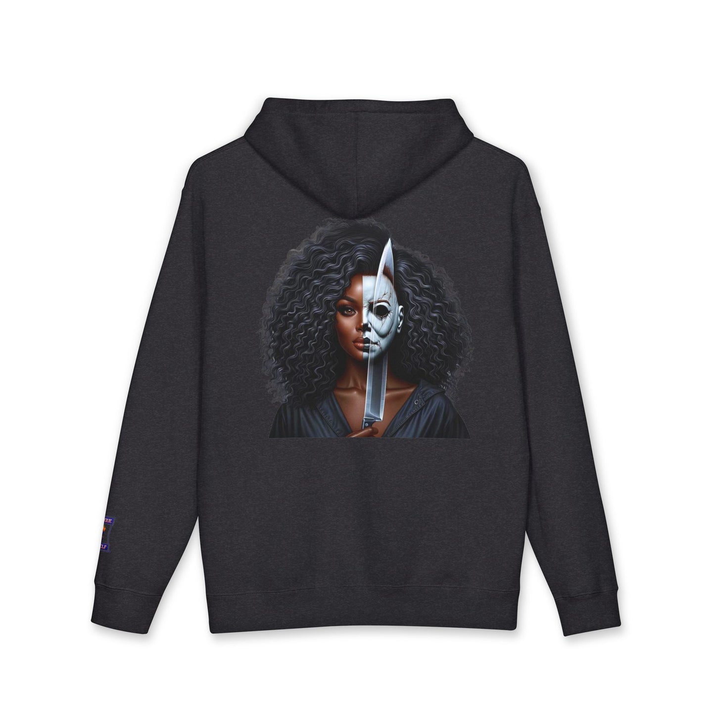 Fierce Art Hoodie | Unisex Heavyweight Sweatshirt, Graphic Design Layered Look, Unique Gift, Casual Fashion, Halloween Apparel