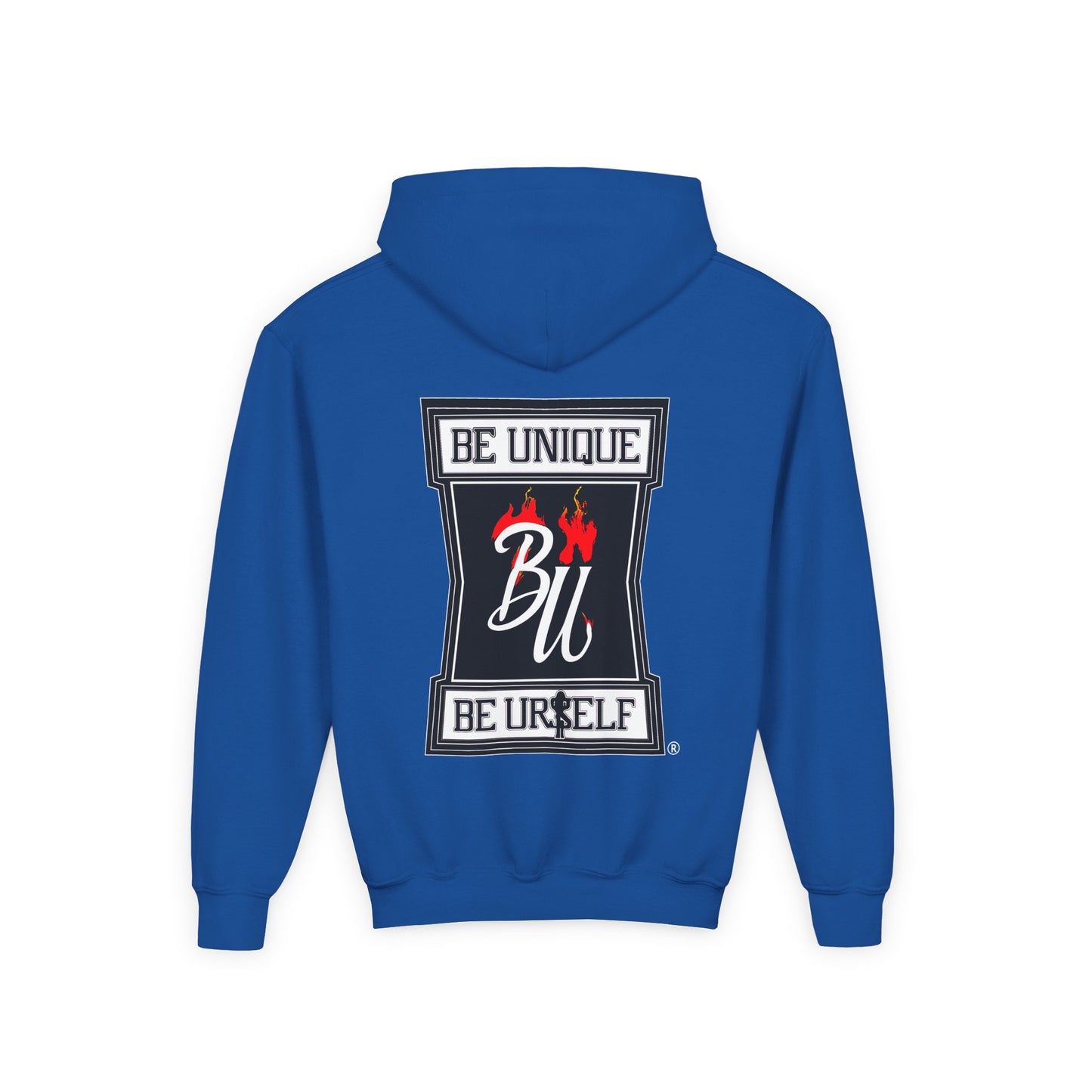 Youth Hoodie — Be Unique Be Urself Graphic Hoodie with Octopus Skull Design
