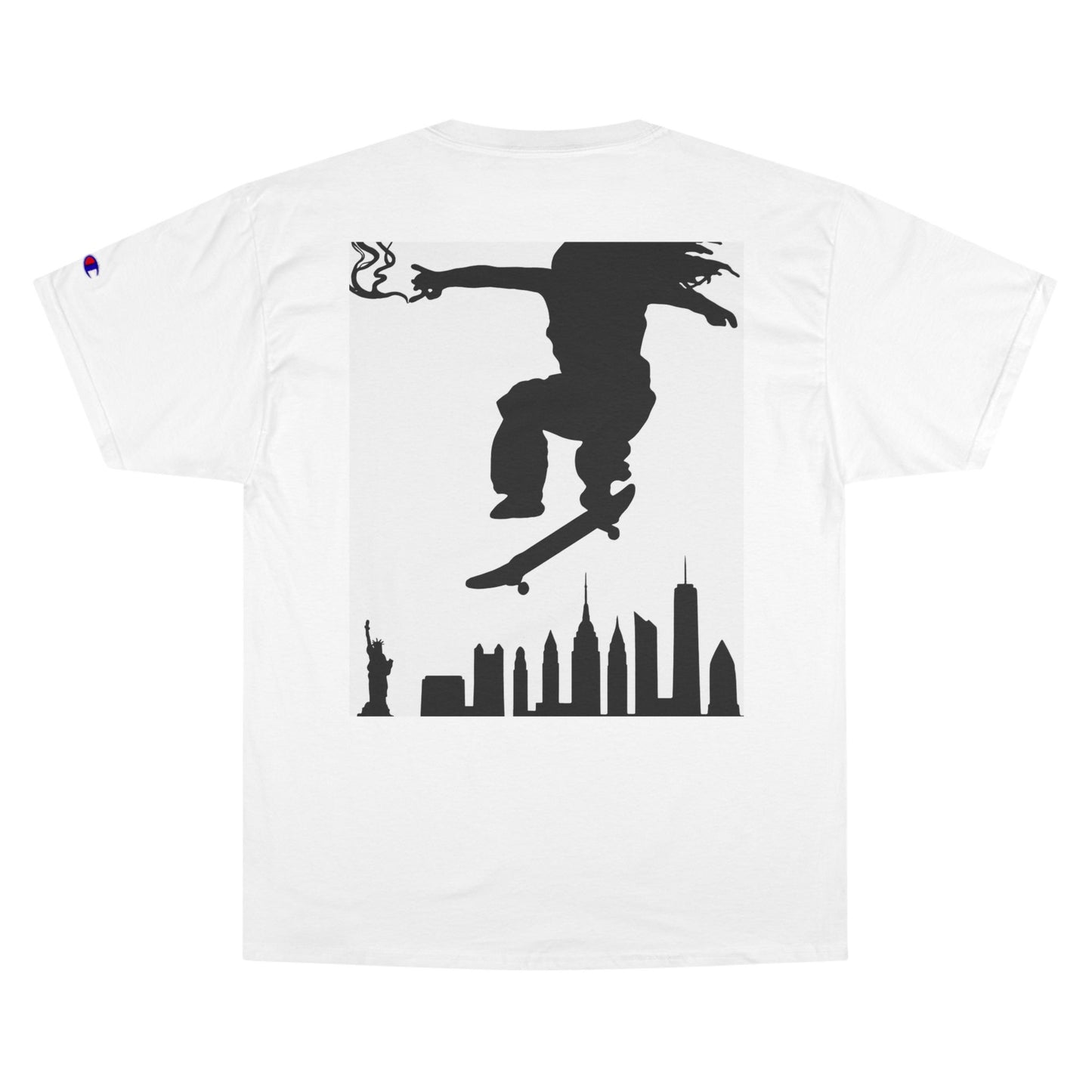 Skateboarder Skyline T-Shirt — Champion Logo Street Skate Tee