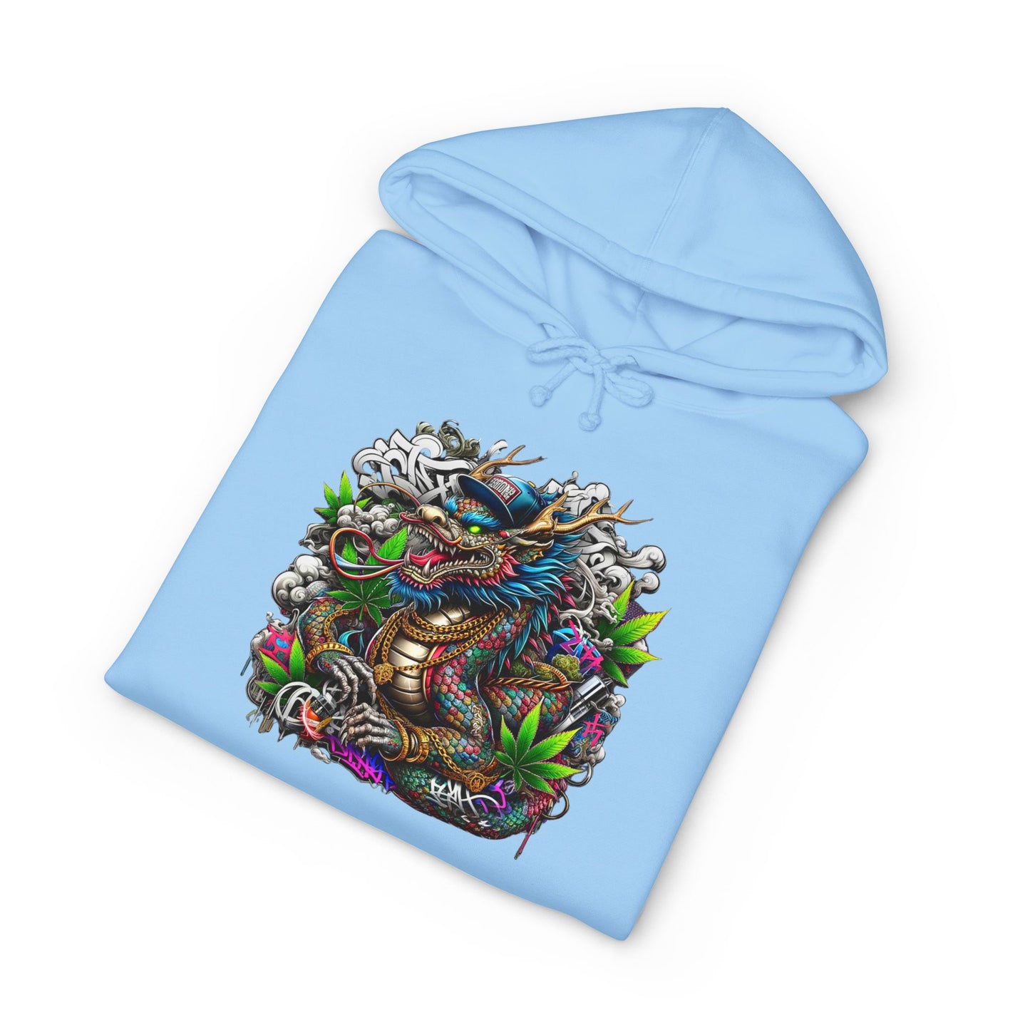 Colorful Dragon Design Unisex Heavyweight Hoodie, Graphic Sweatshirt, Streetwear Fashion, Unique Gift, Cozy Wear