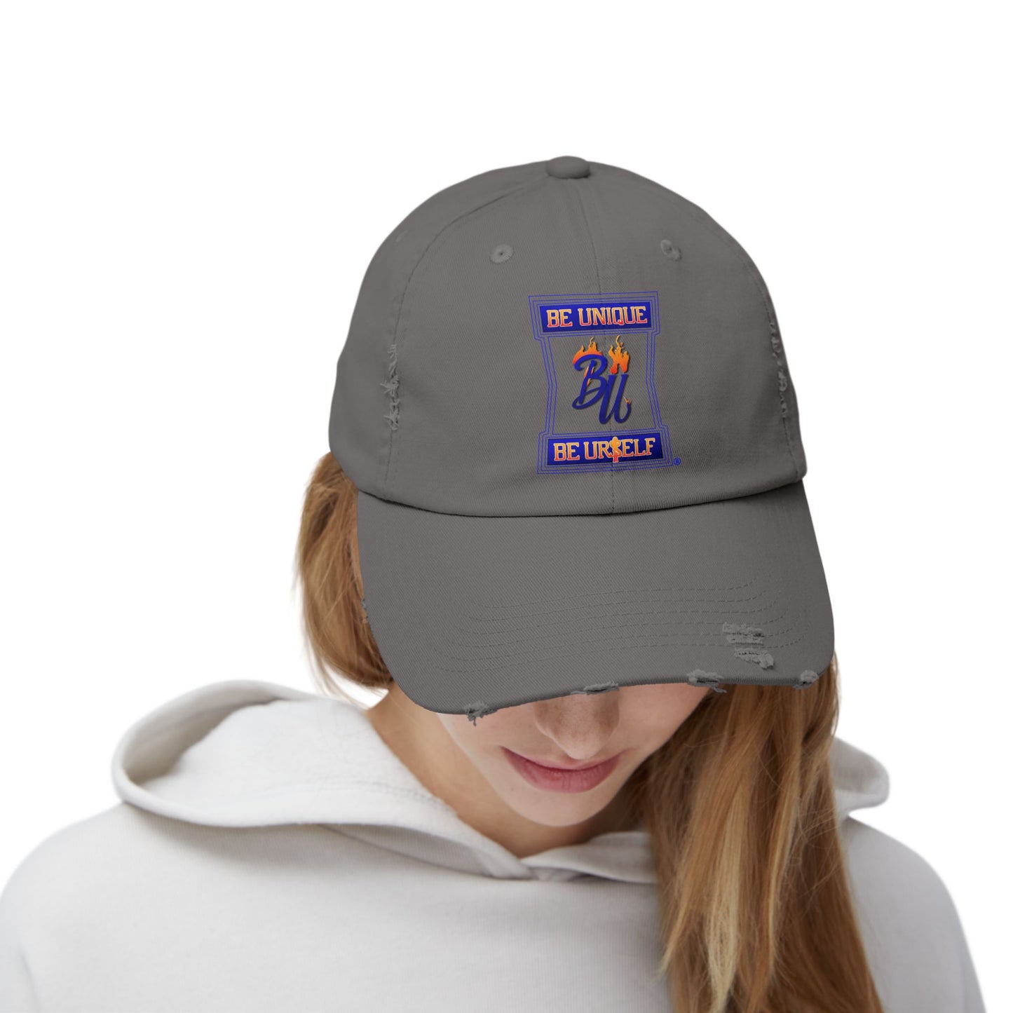 Unisex Distressed Cap, Casual Fashion Hat, Motivational Gift, Trendy Accessory, Everyday Wear, Birthday Gift