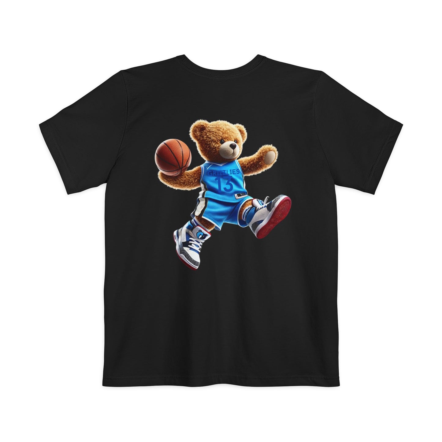 Fun Basketball Bear Pocket T-shirt, Casual Tee for Sports Lovers, Gifts for Him, Unisex Streetwear, Summer Essentials