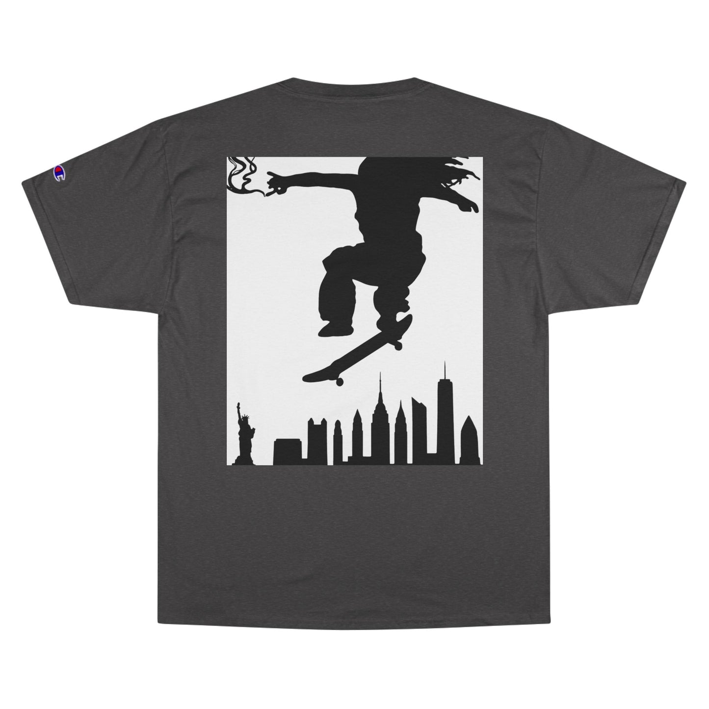 Skateboarder Skyline T-Shirt — Champion Logo Street Skate Tee