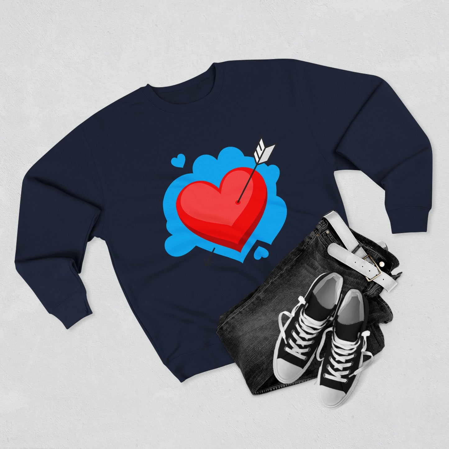 Heart & Self Expression Crewneck Sweatshirt - Cozy Unisex Top for Valentine's Day, Unique Gift, Casual Wear, Be Unique, Comfortable Fashion