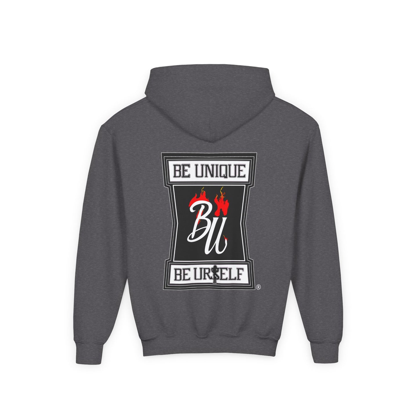 Youth Hoodie — Be Unique Be Urself Graphic Hoodie with Octopus Skull Design