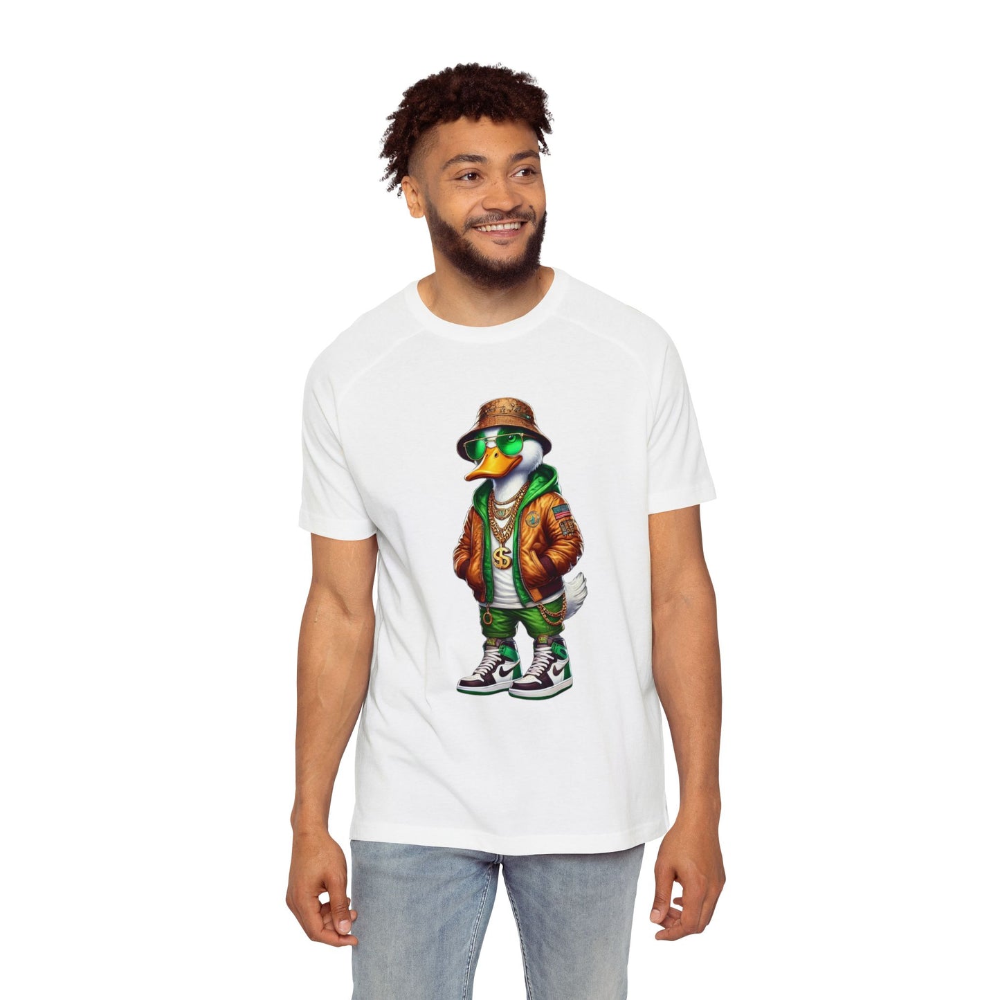 Stylish Men's Raglan T-Shirt with Trendy Duck Design, Casual Wear, Streetwear, Gift for Him, Fun Summer Tee
