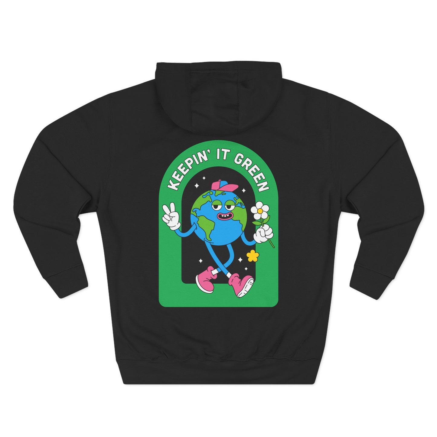 Eco-Friendly Fleece Hoodie, Keepin' It Green Sweatshirt, Casual Gift, Earth Day Clothing, Cozy Layering