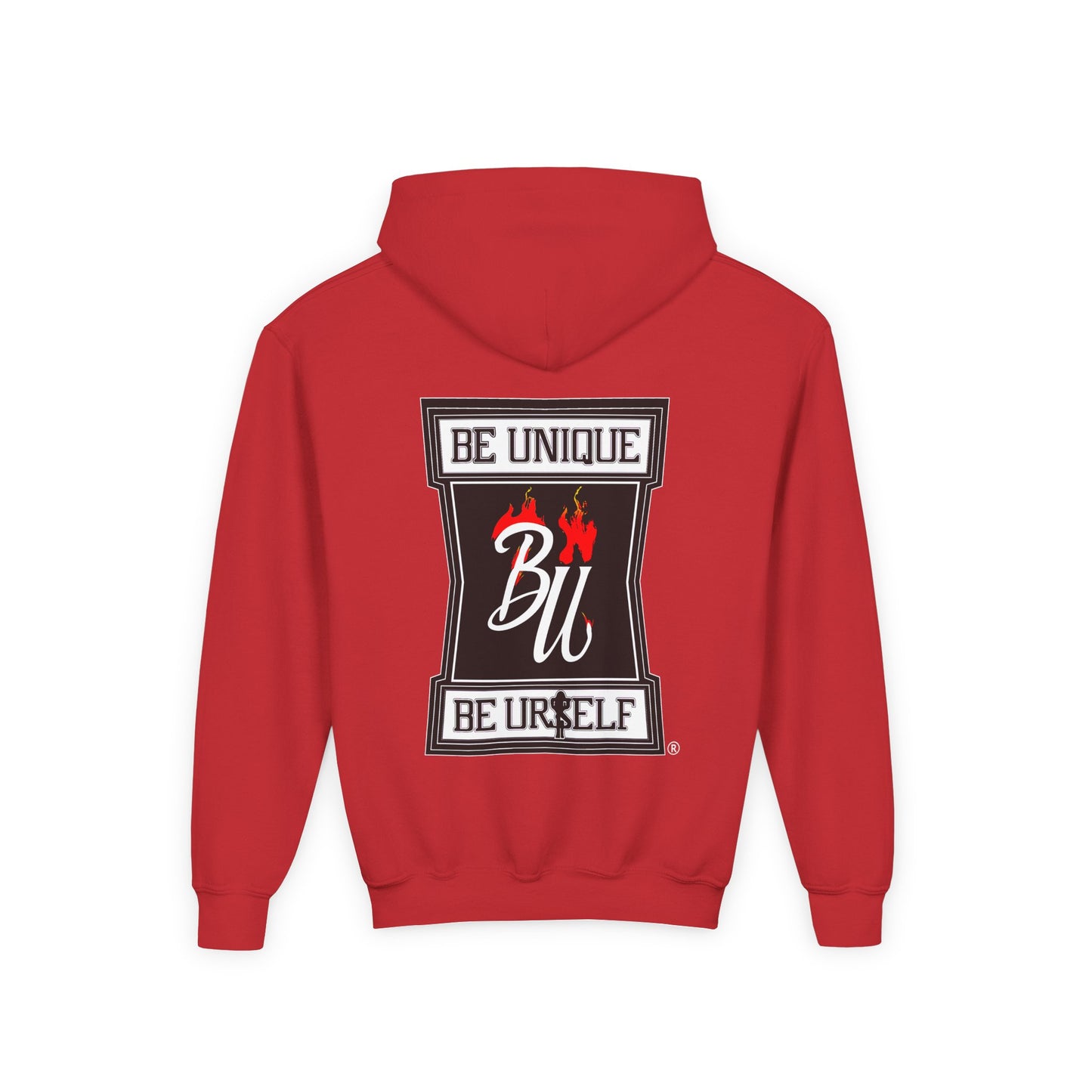 Youth Hoodie — Be Unique Be Urself Graphic Hoodie with Octopus Skull Design