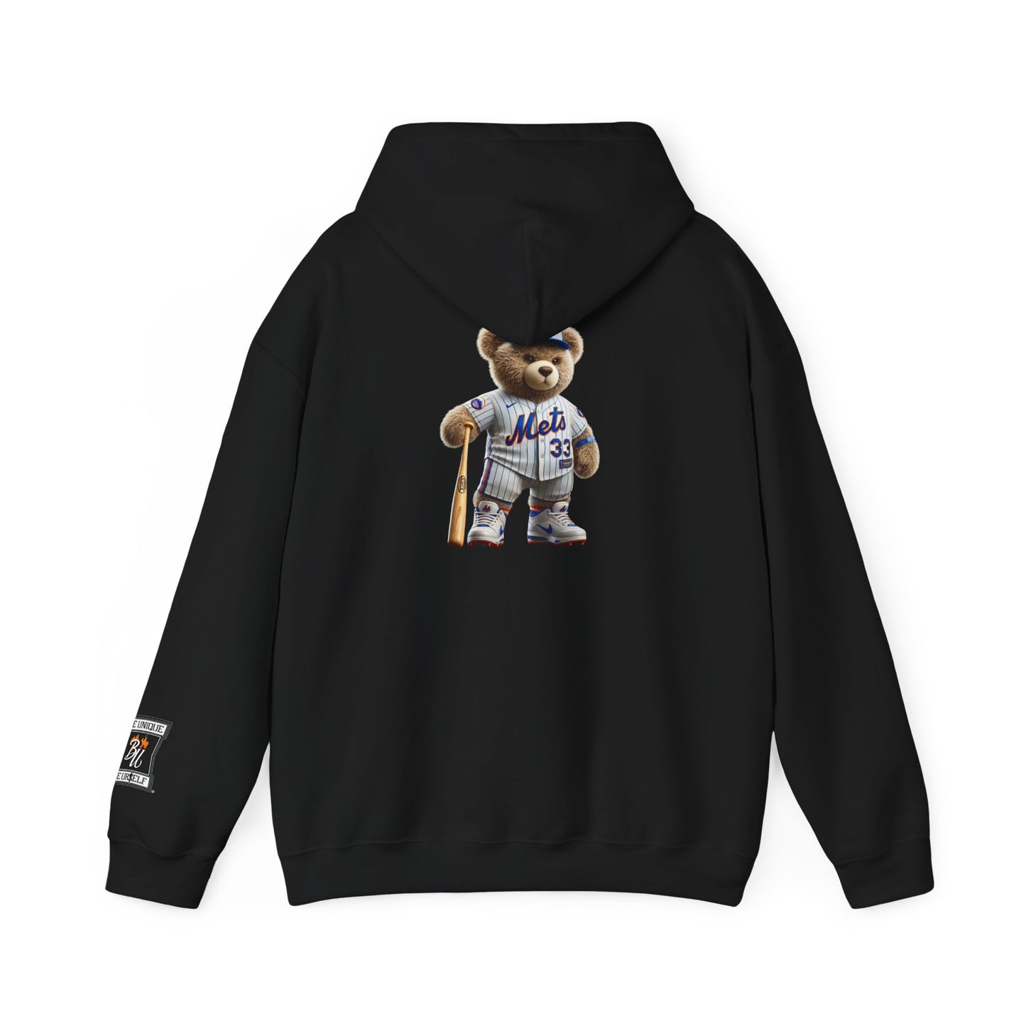 Baseball Teddy Hoodie — Cute Mets Bear Sweatshirt, Fan Gift