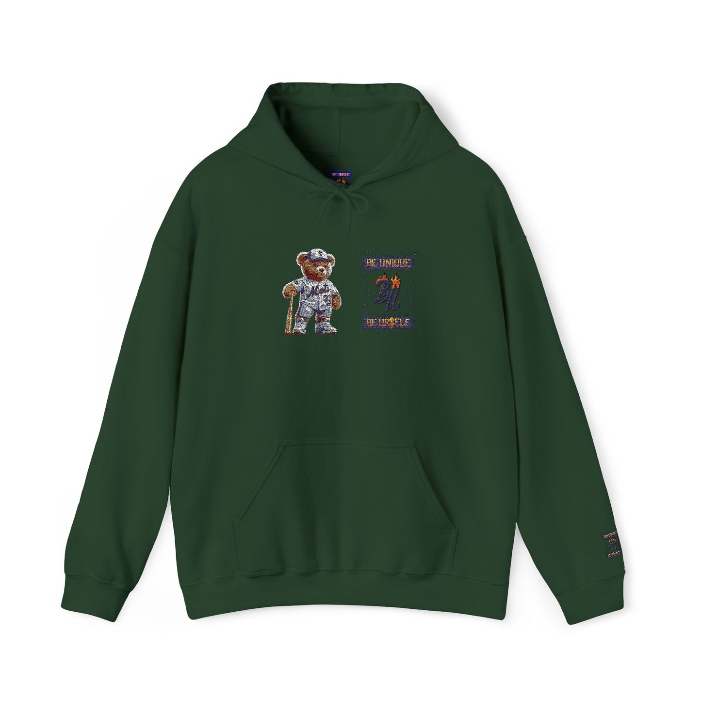 Space Bear Graphic Hoodie — Retro Astronaut Teddy Patch Sweatshirt