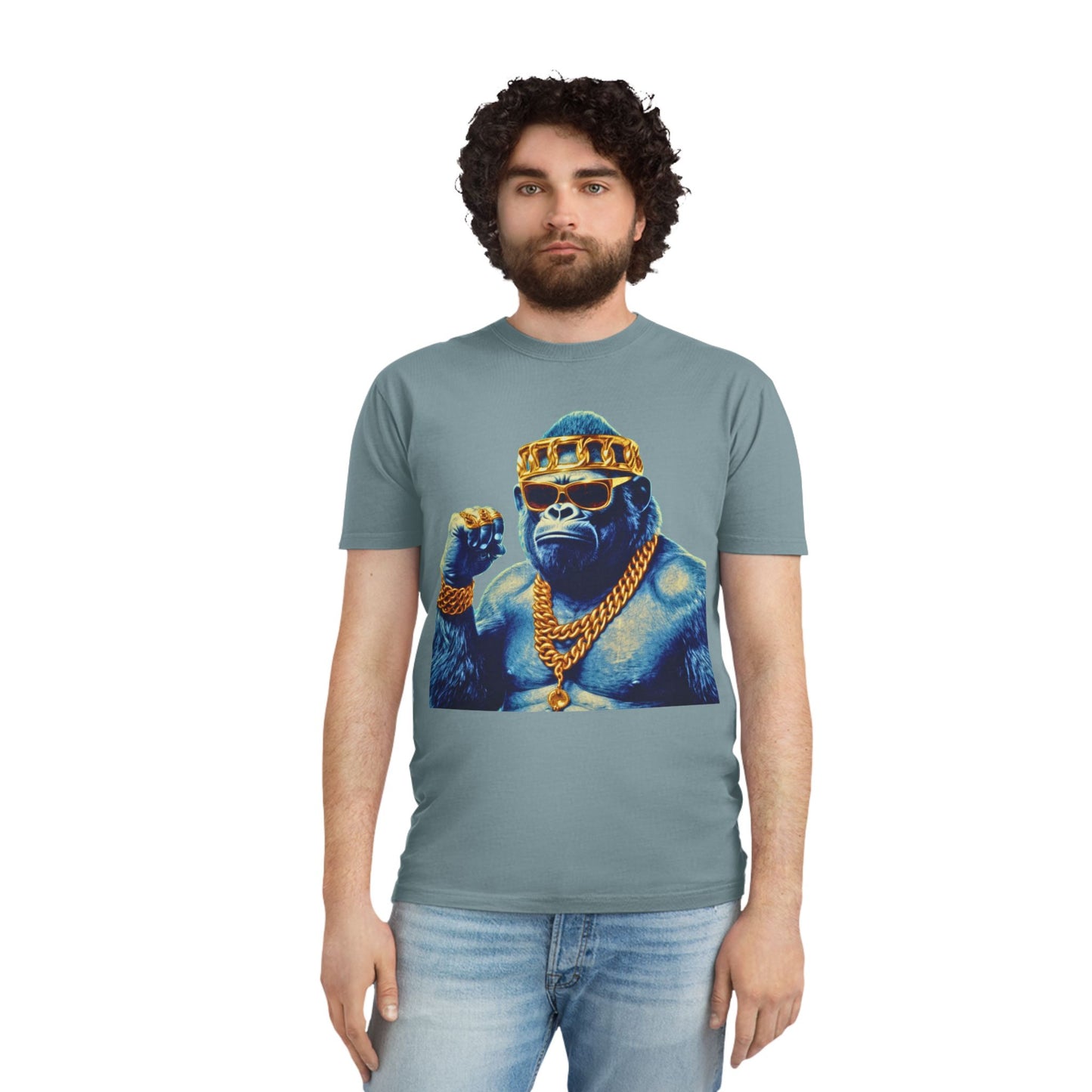 Cool Gorilla Graphic Tee, Casual Faded Shirt, Unisex Streetwear, Gift for Animal Lovers, Trendy Vintage Style