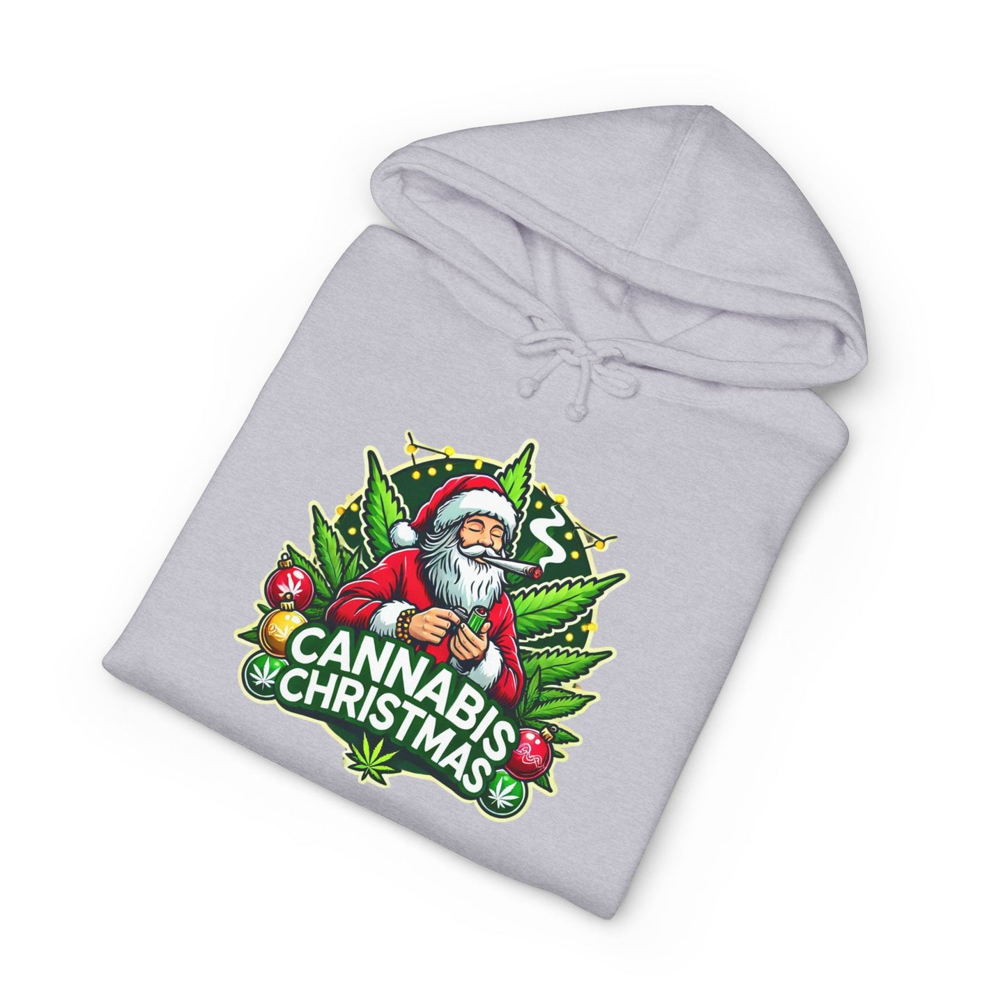Cannabis Christmas Hoodie, Fun Holiday Apparel, Unisex Sweatshirt, Unique Gift for Cannabis Lovers, Festive Streetwear