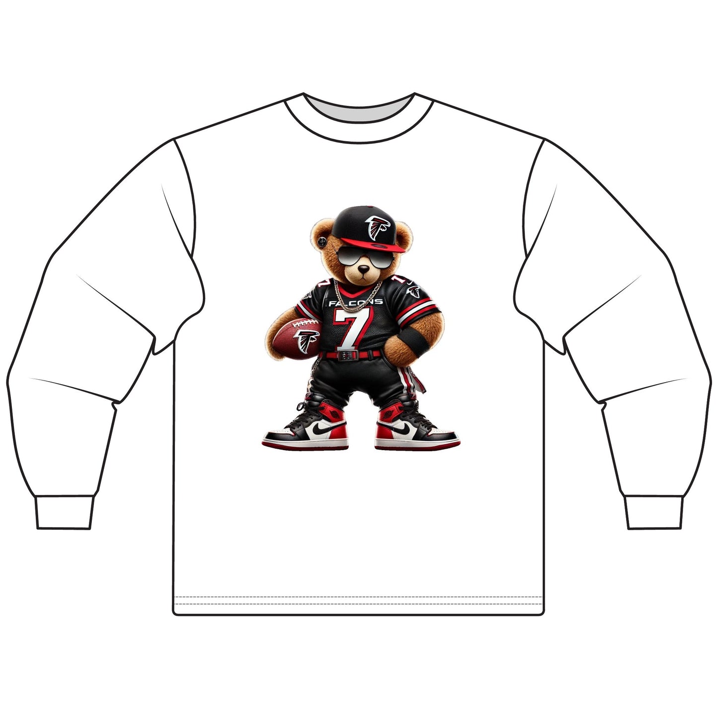 Stylish Unisex Long Sleeve T-Shirt featuring Trendy Bear Design, Casual Wear, Gift for Sports Fans, Cozy Outfit, Everyday Comfort