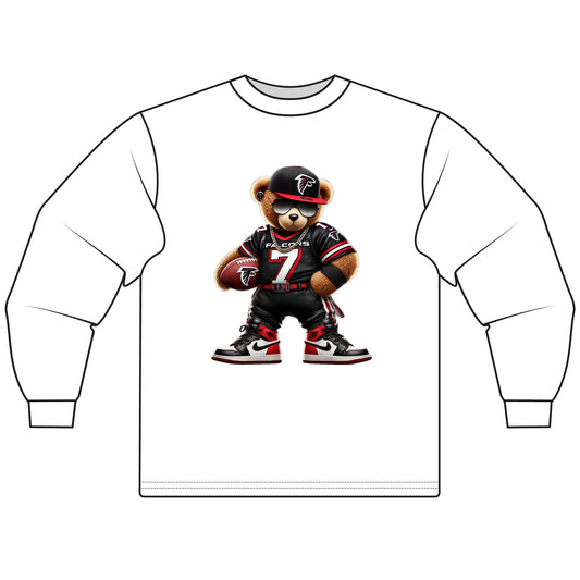 Stylish Unisex Long Sleeve T-Shirt featuring Trendy Bear Design, Casual Wear, Gift for Sports Fans, Cozy Outfit, Everyday Comfort