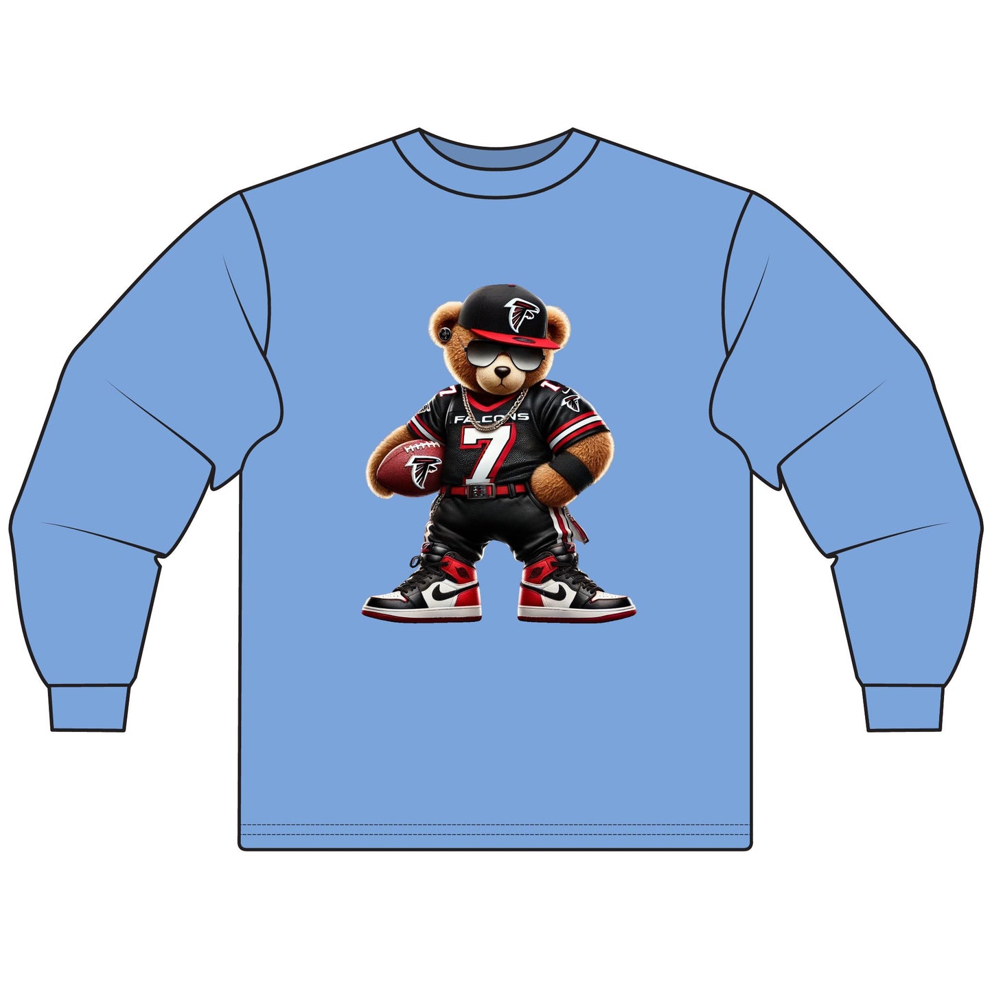 Stylish Unisex Long Sleeve T-Shirt featuring Trendy Bear Design, Casual Wear, Gift for Sports Fans, Cozy Outfit, Everyday Comfort