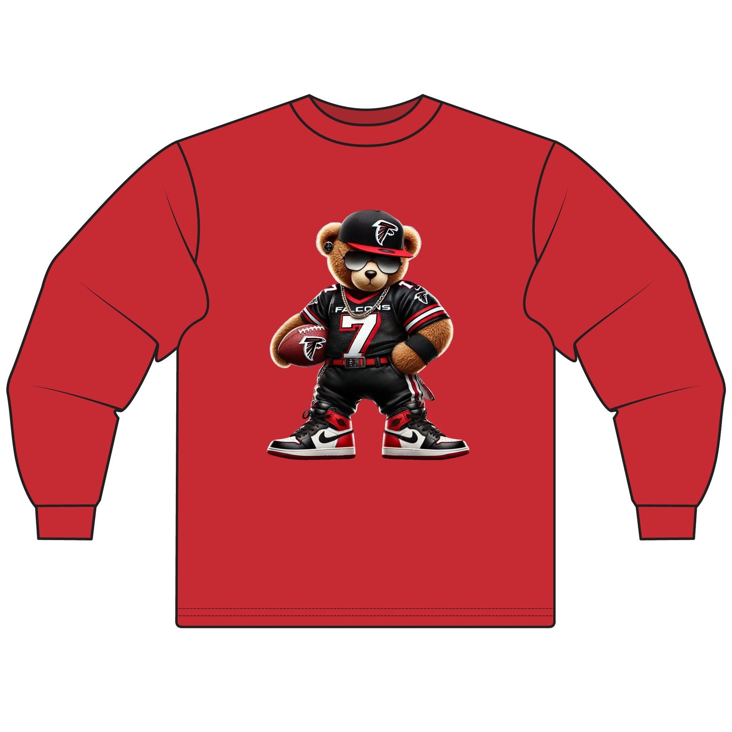 Stylish Unisex Long Sleeve T-Shirt featuring Trendy Bear Design, Casual Wear, Gift for Sports Fans, Cozy Outfit, Everyday Comfort