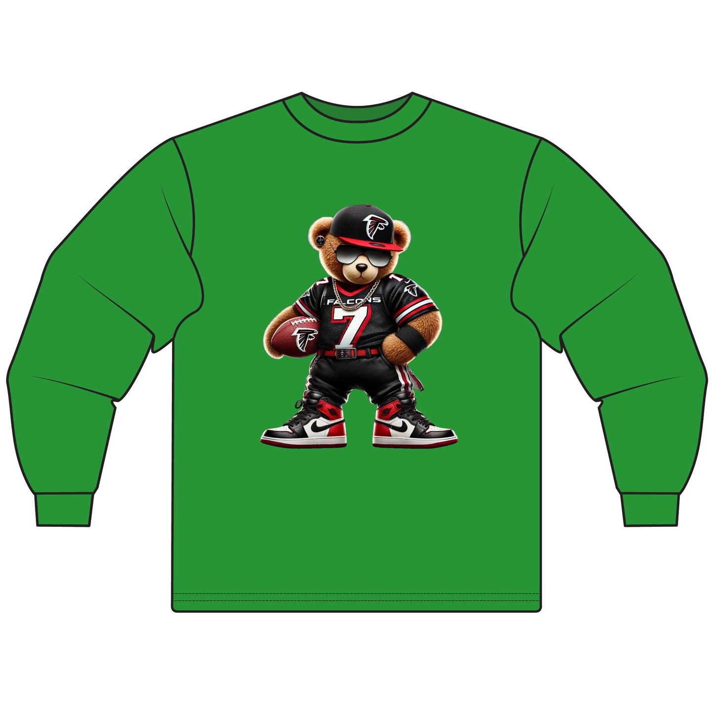 Stylish Unisex Long Sleeve T-Shirt featuring Trendy Bear Design, Casual Wear, Gift for Sports Fans, Cozy Outfit, Everyday Comfort