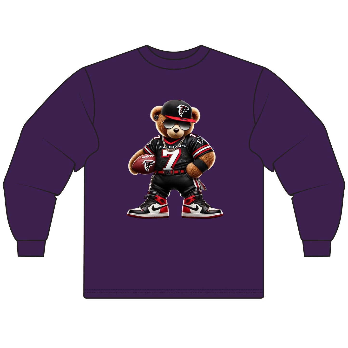 Stylish Unisex Long Sleeve T-Shirt featuring Trendy Bear Design, Casual Wear, Gift for Sports Fans, Cozy Outfit, Everyday Comfort