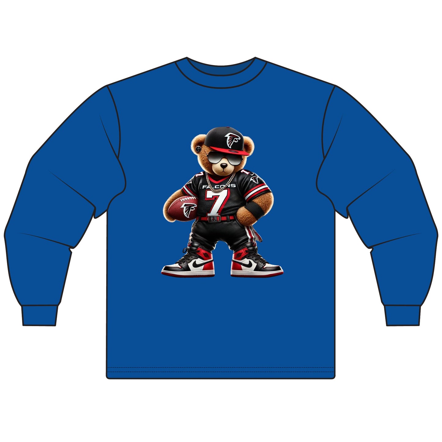 Stylish Unisex Long Sleeve T-Shirt featuring Trendy Bear Design, Casual Wear, Gift for Sports Fans, Cozy Outfit, Everyday Comfort