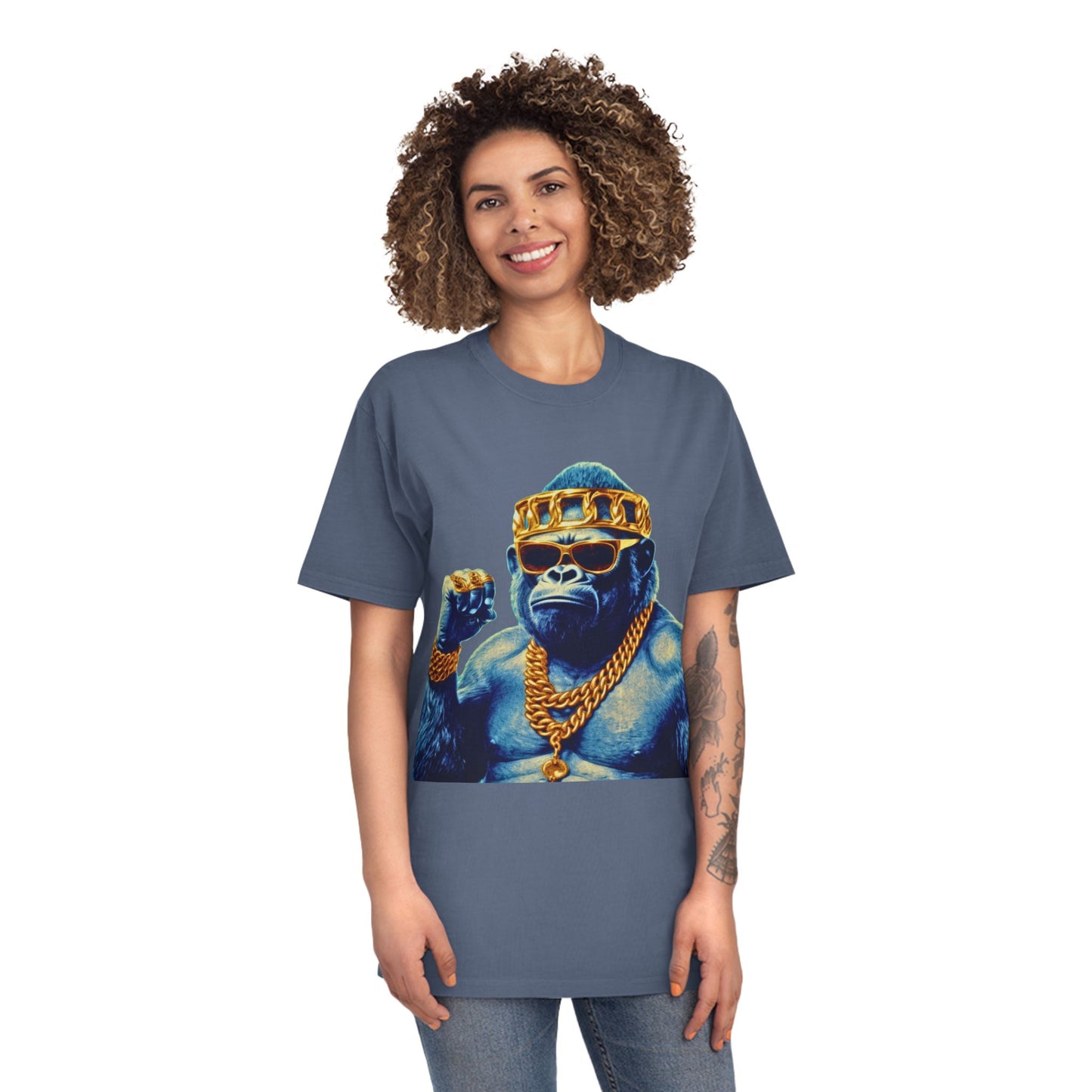 Cool Gorilla Graphic Tee, Casual Faded Shirt, Unisex Streetwear, Gift for Animal Lovers, Trendy Vintage Style