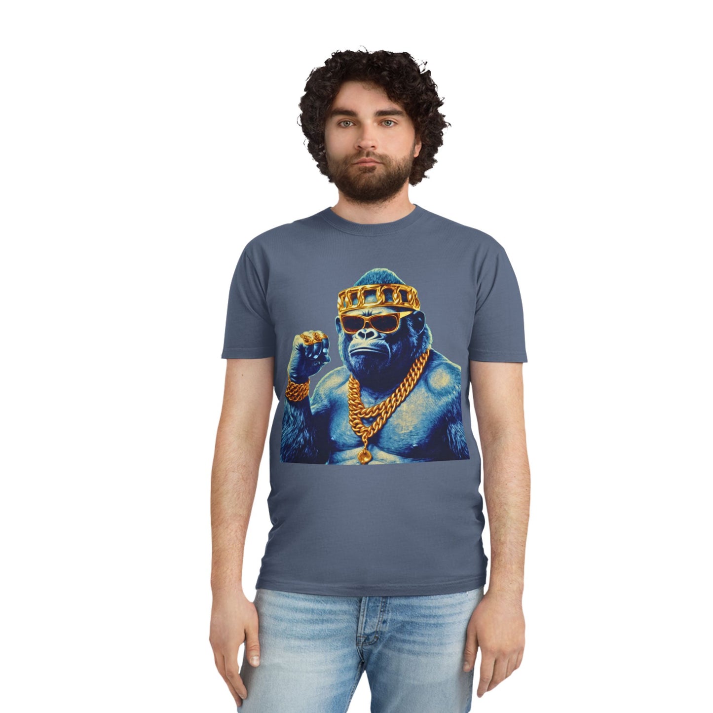 Cool Gorilla Graphic Tee, Casual Faded Shirt, Unisex Streetwear, Gift for Animal Lovers, Trendy Vintage Style