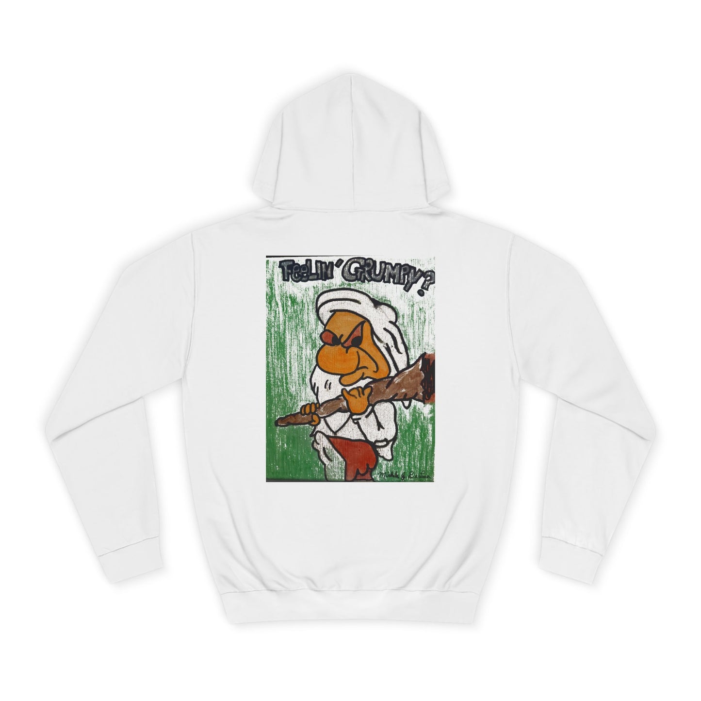 Grumpy Cartoon College Hoodie, Unisex Apparel for Students, Cozy Gift for School, Funny Pullover Sweatshirt, Hooded Sweatshirt
