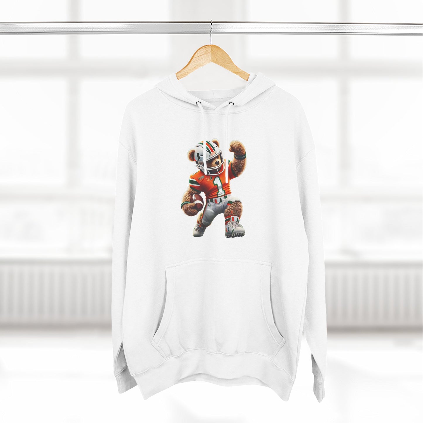 Sporty Three-Panel Fleece Hoodie, Unique Hooded Sweatshirt, Casual Fall Wear, Gift for Sports Fans, Comfortable Activewear