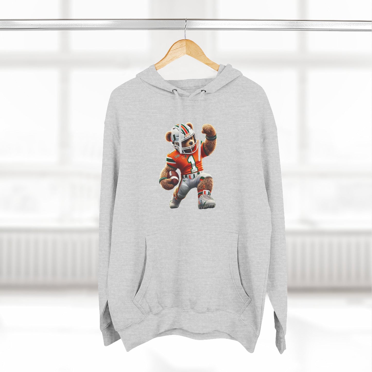 Sporty Three-Panel Fleece Hoodie, Unique Hooded Sweatshirt, Casual Fall Wear, Gift for Sports Fans, Comfortable Activewear