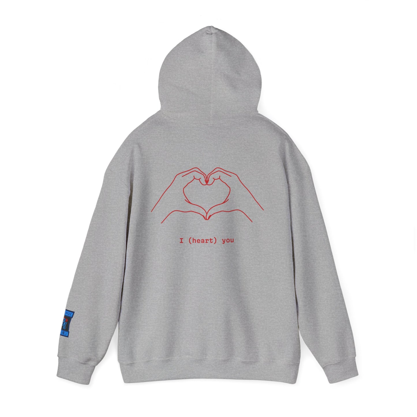 Heart Hands Hoodie — "I (heart) you" Minimal Valentine Sweatshirt