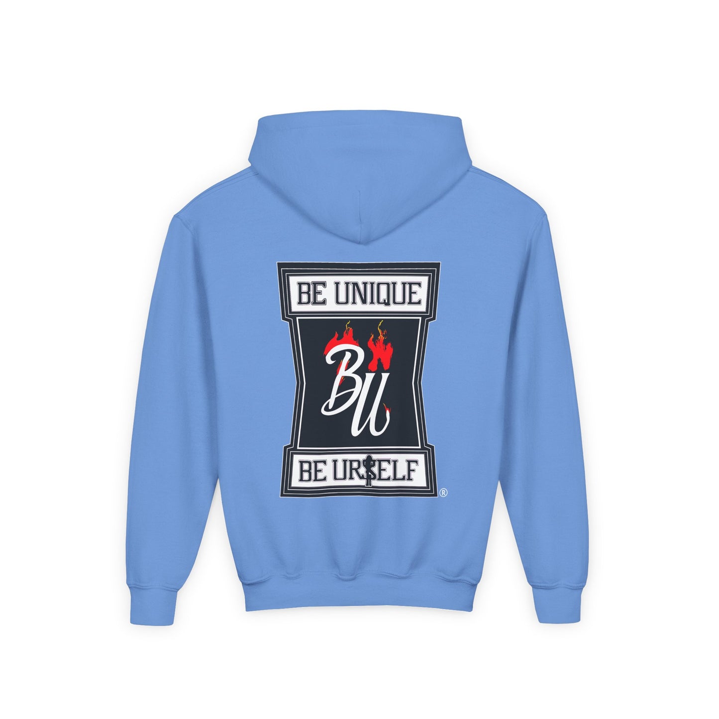 Youth Hoodie — Be Unique Be Urself Graphic Hoodie with Octopus Skull Design