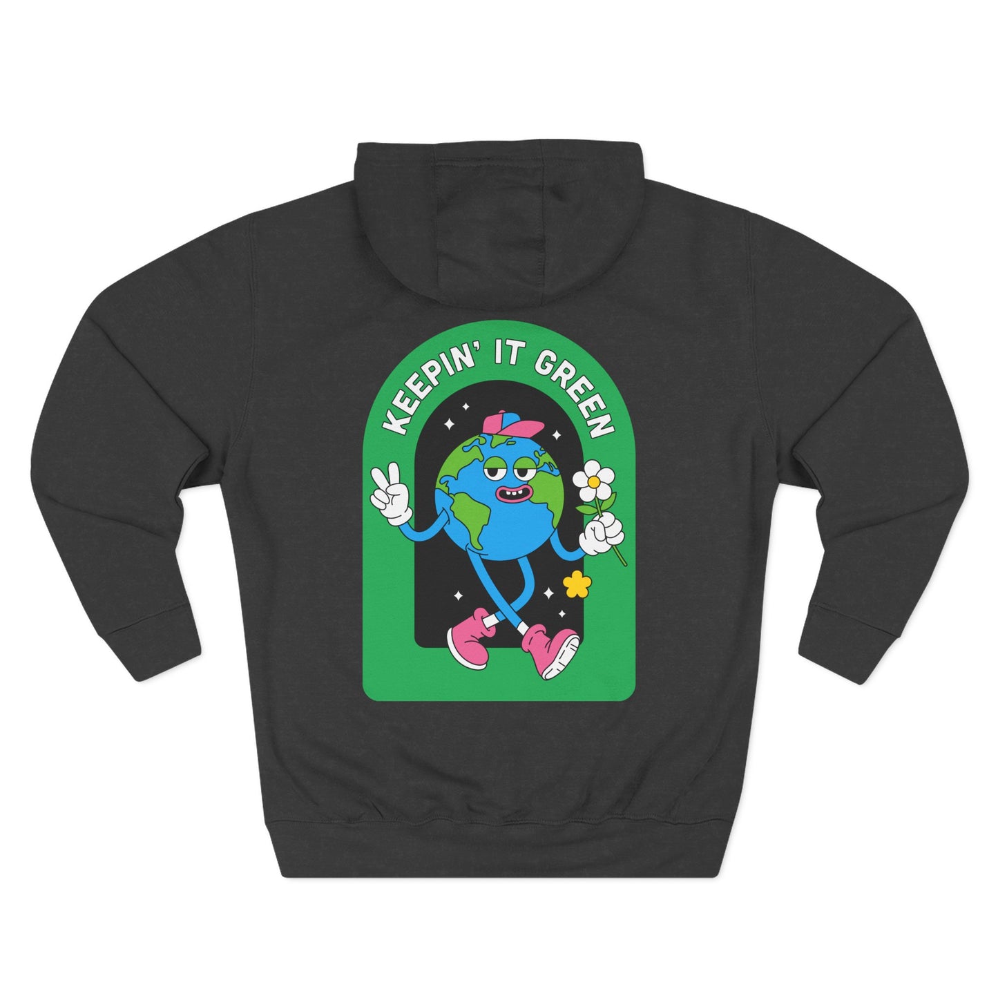 Eco-Friendly Fleece Hoodie, Keepin' It Green Sweatshirt, Casual Gift, Earth Day Clothing, Cozy Layering