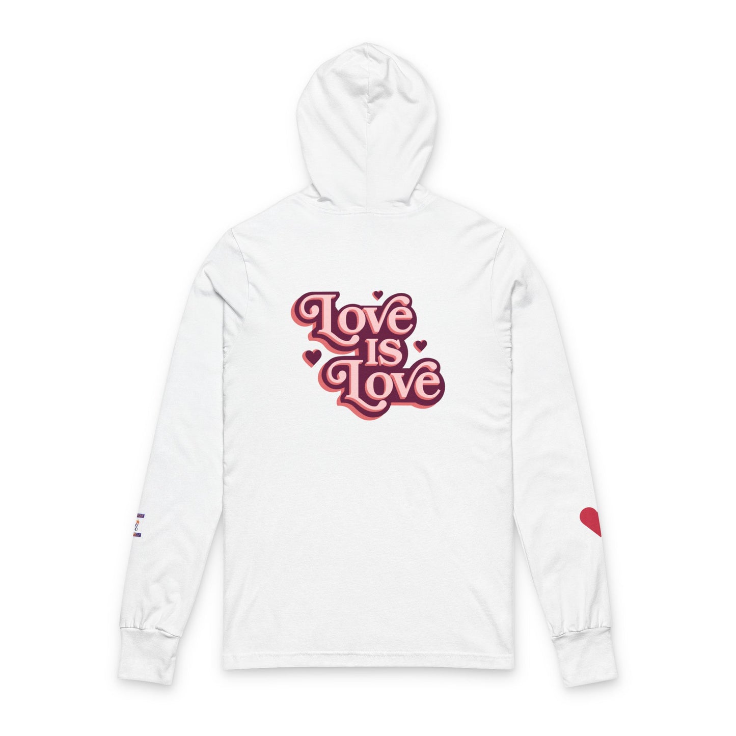 Love is Love Unisex Hooded Long Sleeve Tee, LGBTQ+ Apparel, Gender-Neutral Shirt, Casual Wear, Gift for Pride, Everyday Comfort