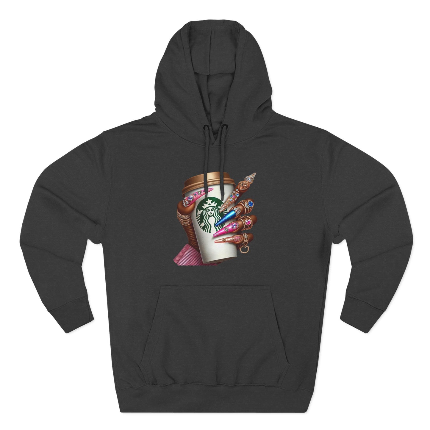 Artistic Coffee Lover's Fleece Hoodie