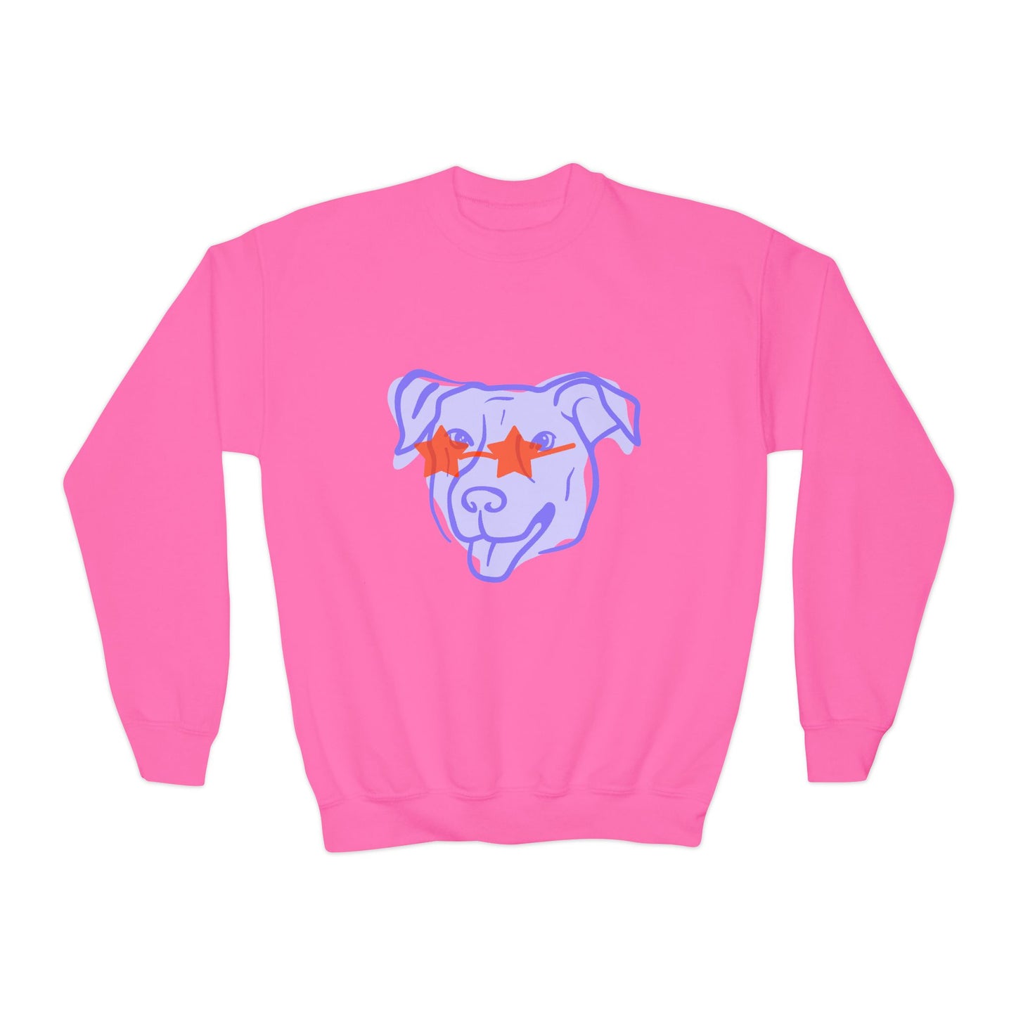 Youth Crewneck Sweatshirt with Playful Dog Design | Perfect for Pet Lovers, Everyday Comfort, Gift Idea, Unique Style, Trendy Apparel