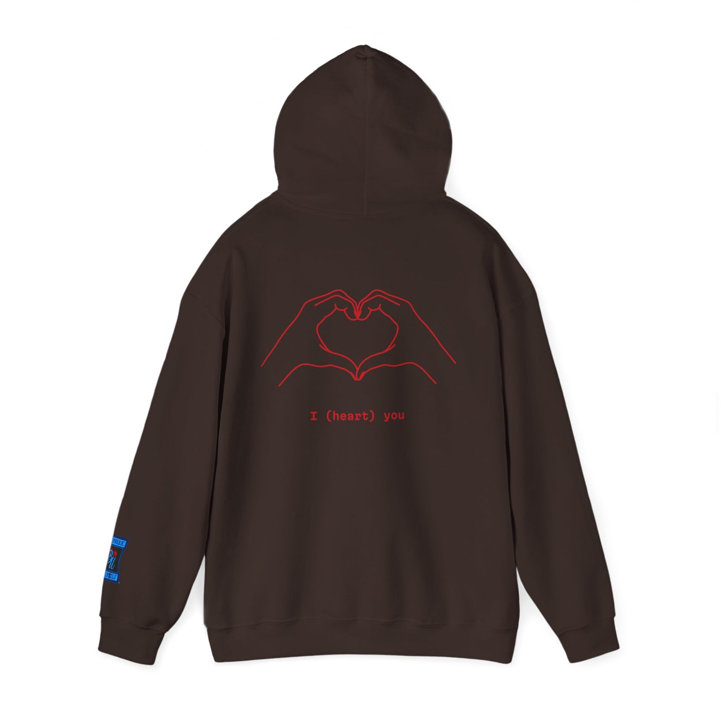 Heart Hands Hoodie — "I (heart) you" Minimal Valentine Sweatshirt