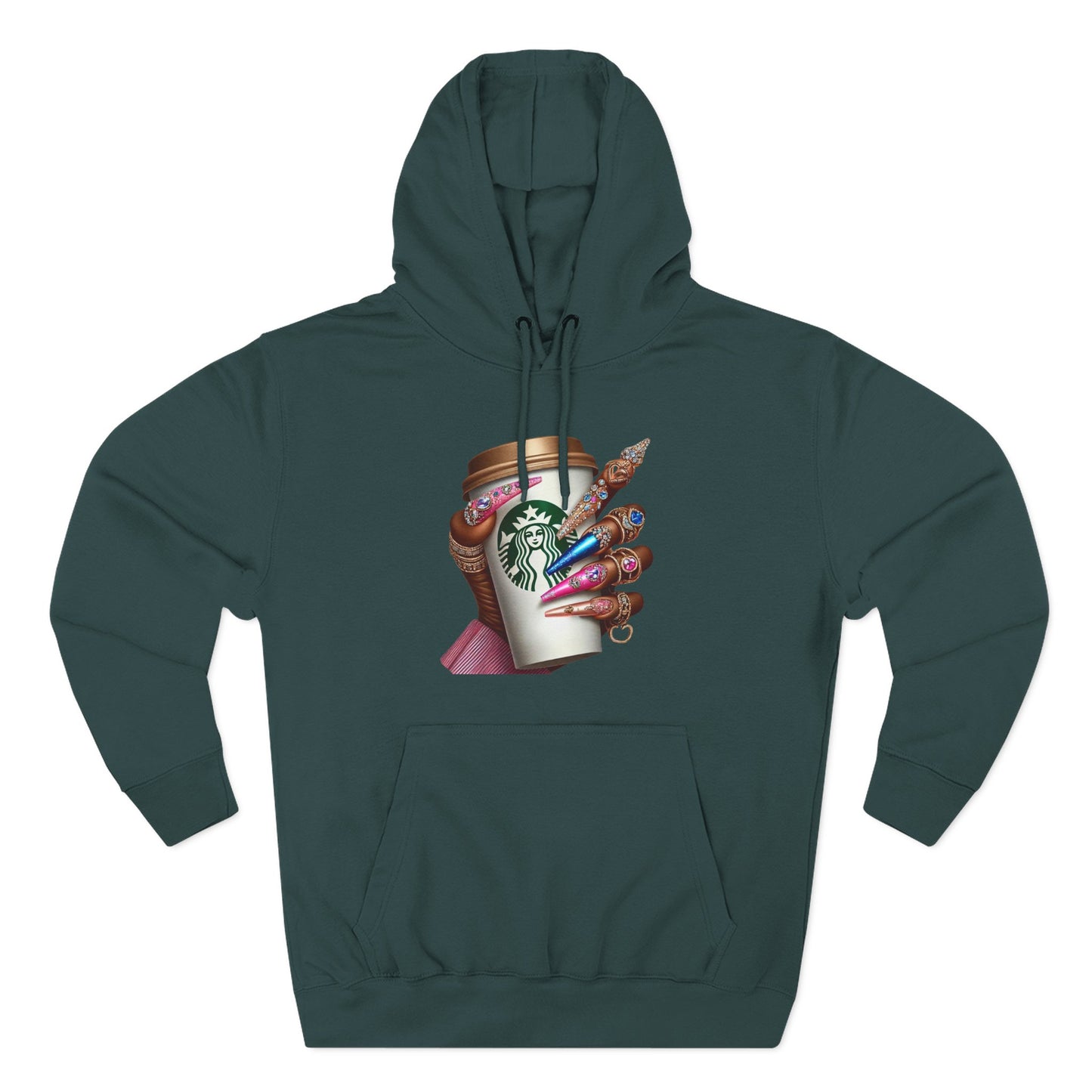 Artistic Coffee Lover's Fleece Hoodie